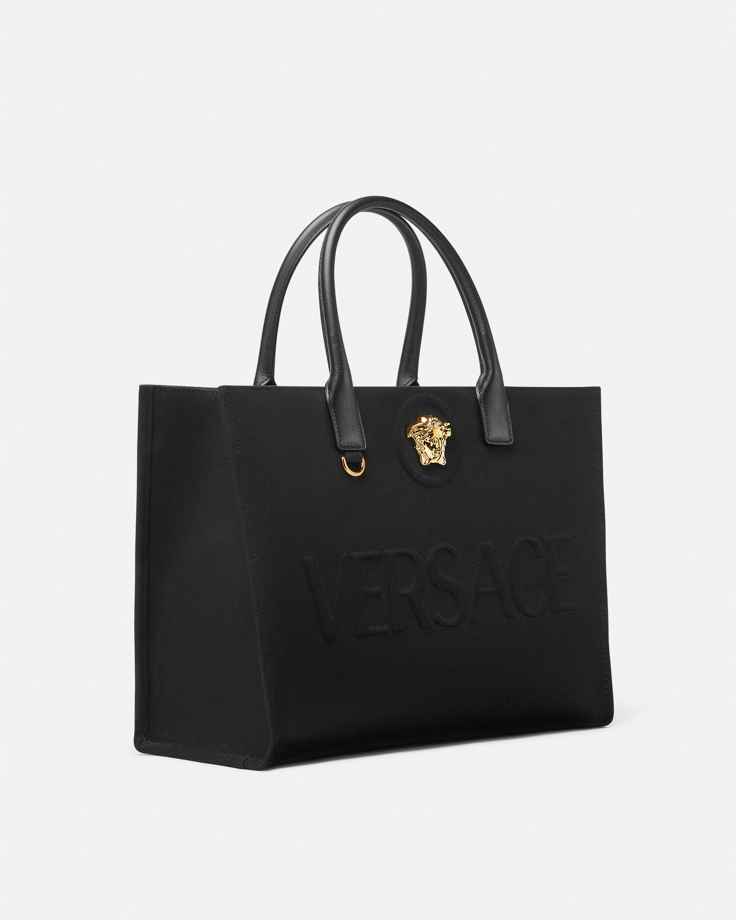 Versace black handbag with gold hardware outlet