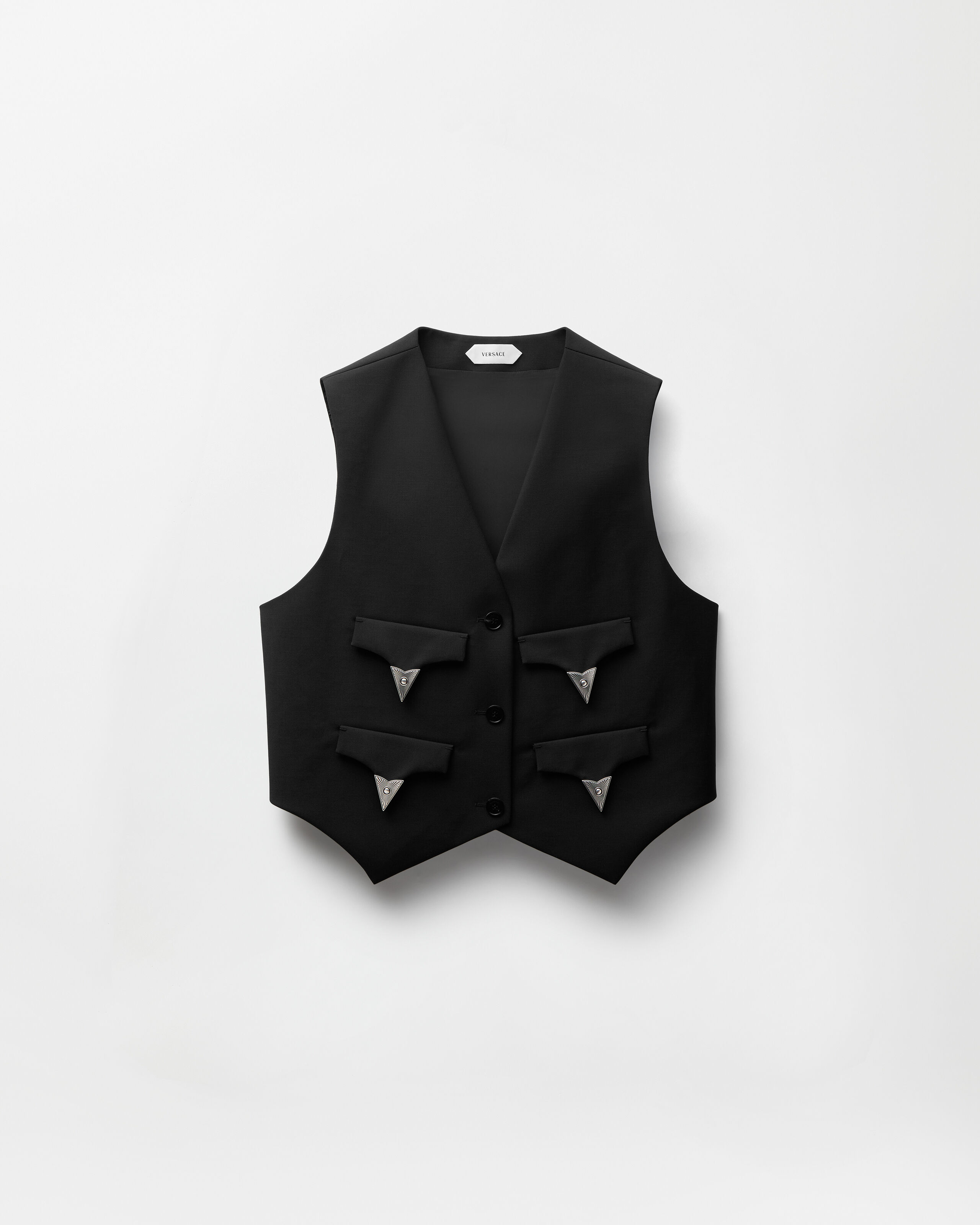 Wool-Mohair Vest Black | VERSACE
