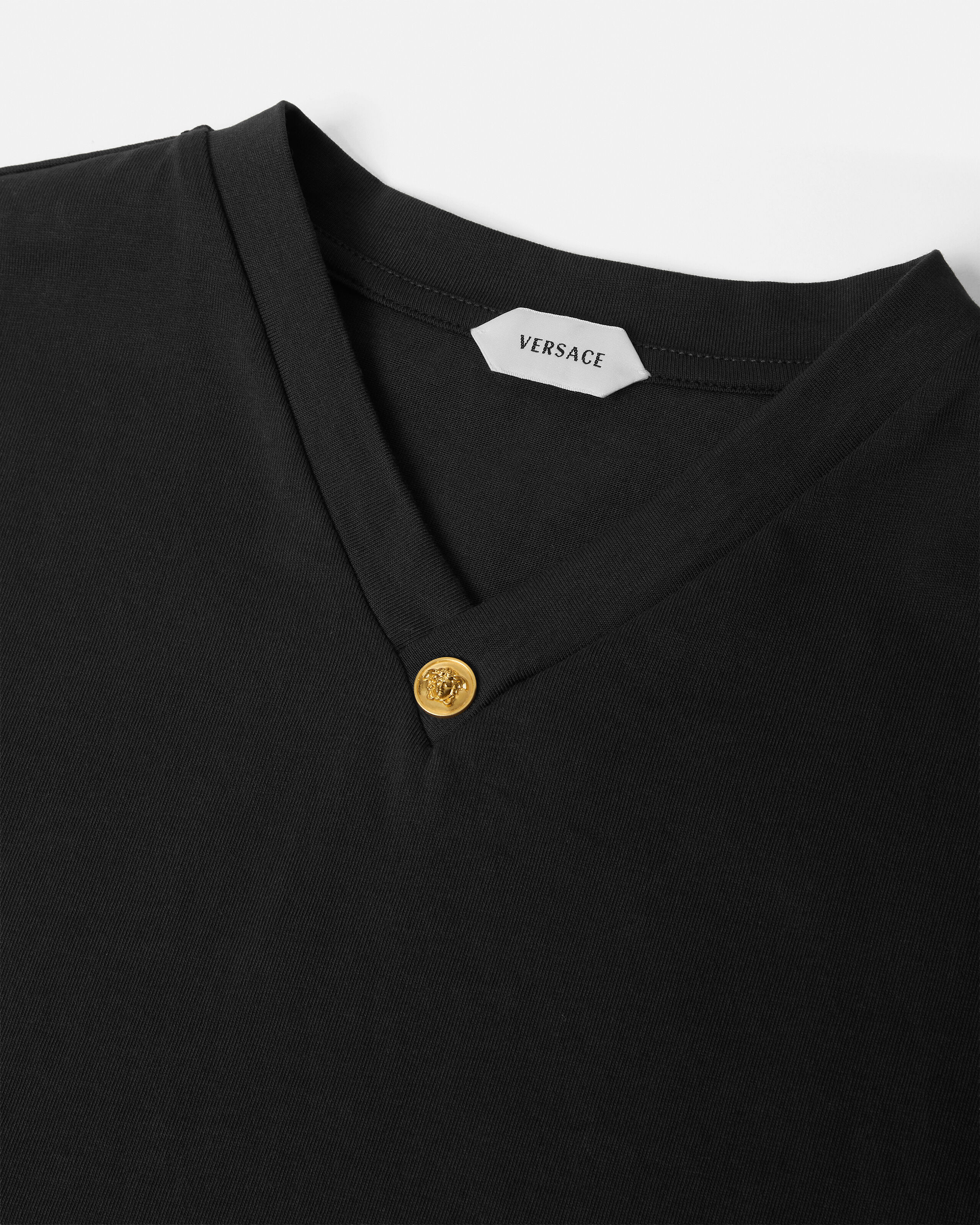 Kids Stretch Cotton-Jersey T-Shirt Black | VERSACE
