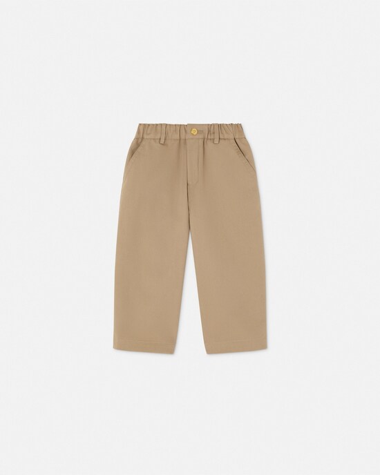 Kids Cotton-Gabardine Cargo Pants Beige 1