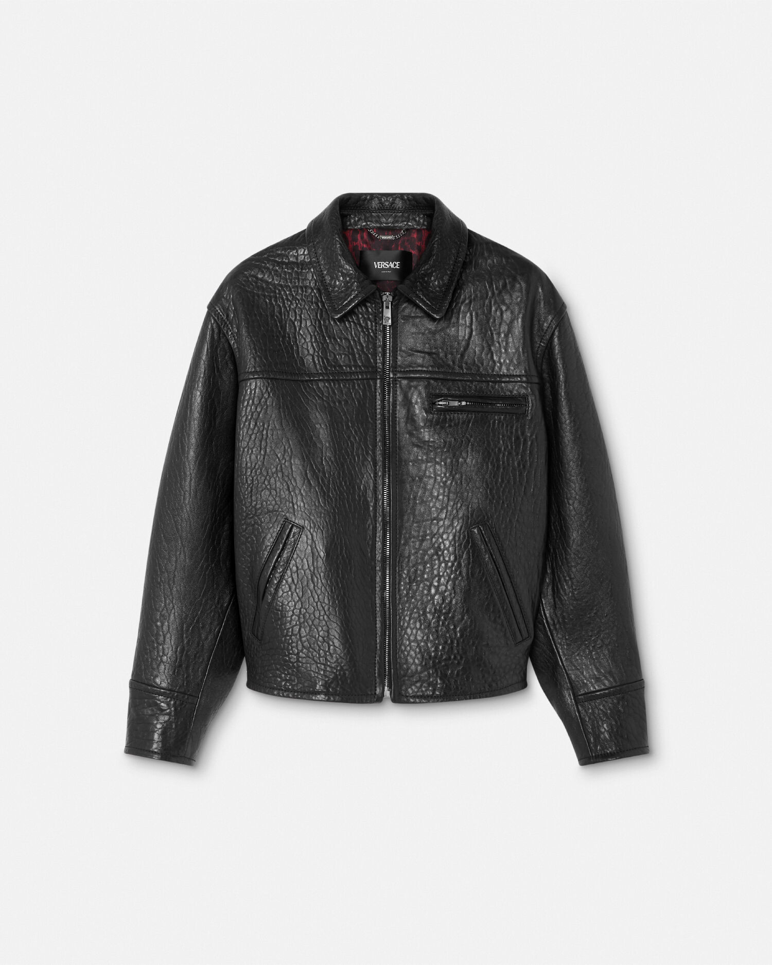人気ブランドランキング Jacket Blouson Leather Elephant-Effect | US VERSACE ジャケット・アウター
