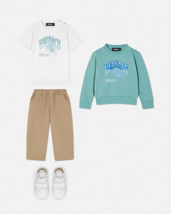 Kids Cotton-Gabardine Cargo Pants Beige 2