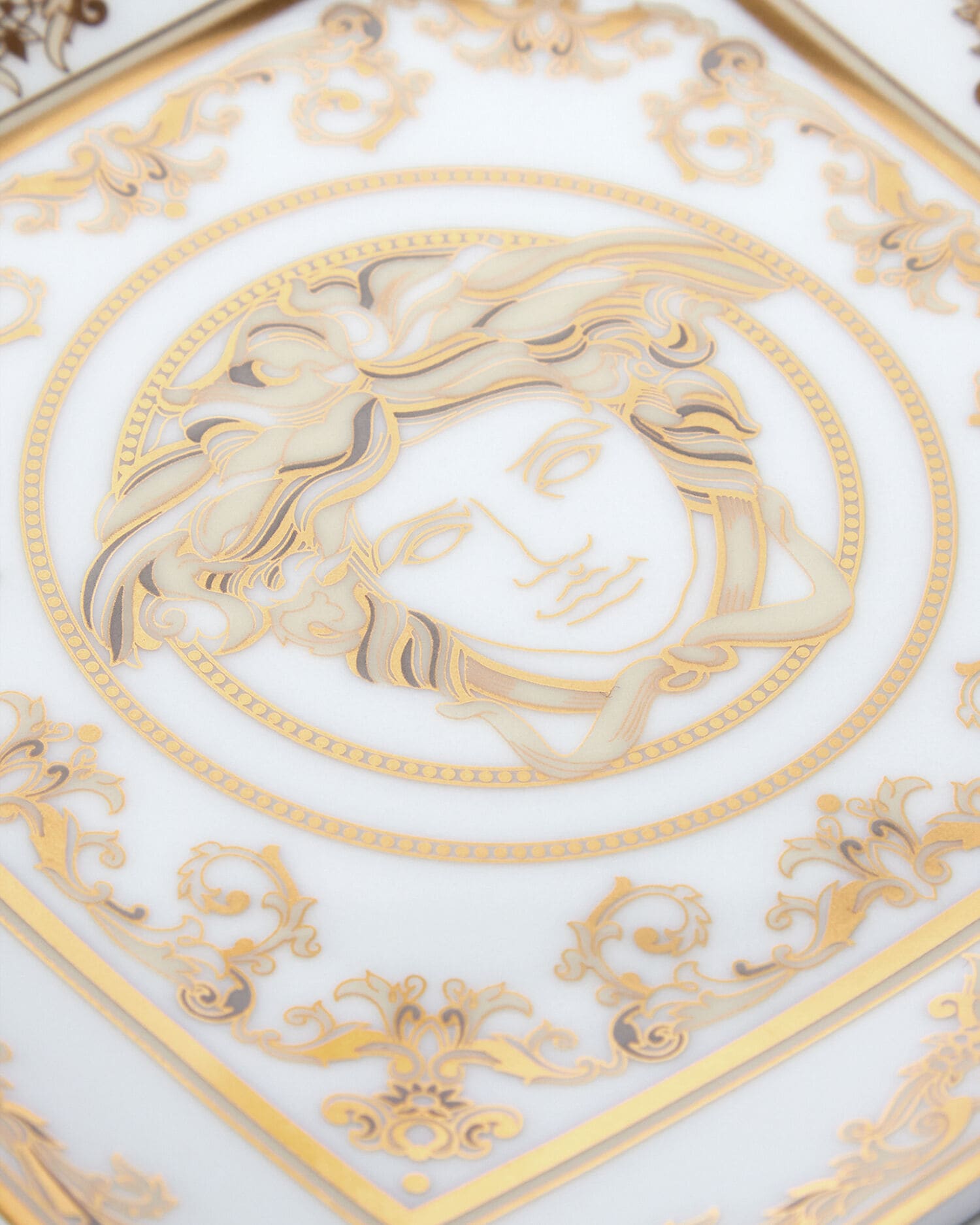 Medusa Gala Small Square Plate 12 cm White | VERSACE US