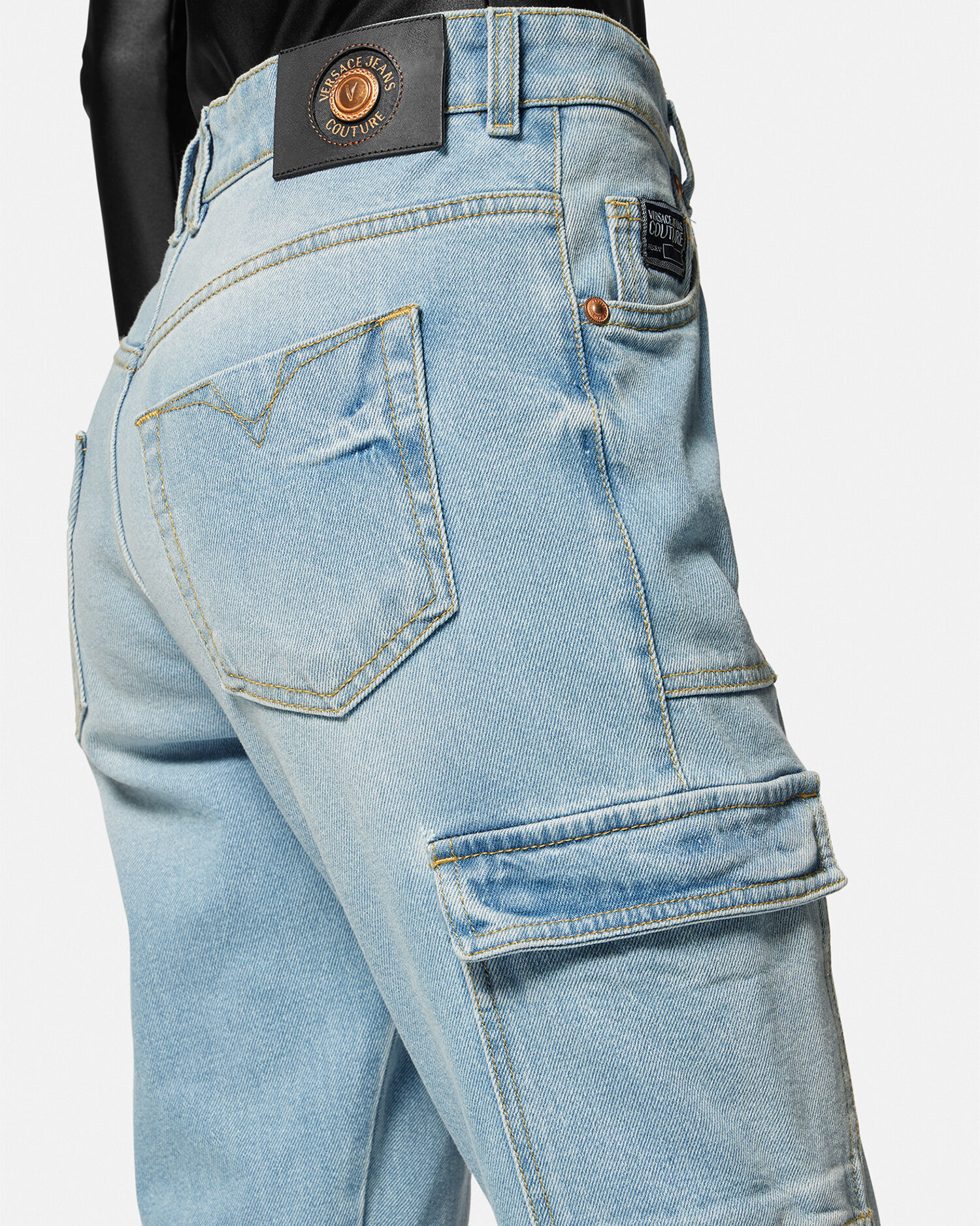 Versace denim pants hot sale