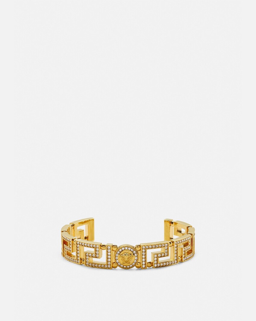 Versace Greca Crystal Cuff Bracelet Gold 1