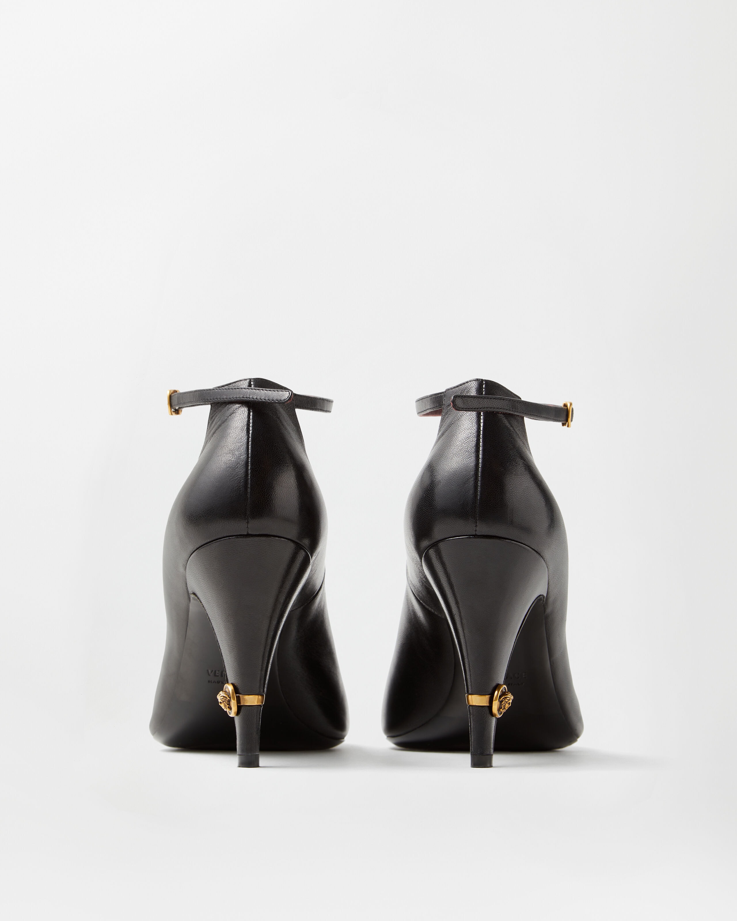 Gianni Leather Pumps 90 mm Black | VERSACE US