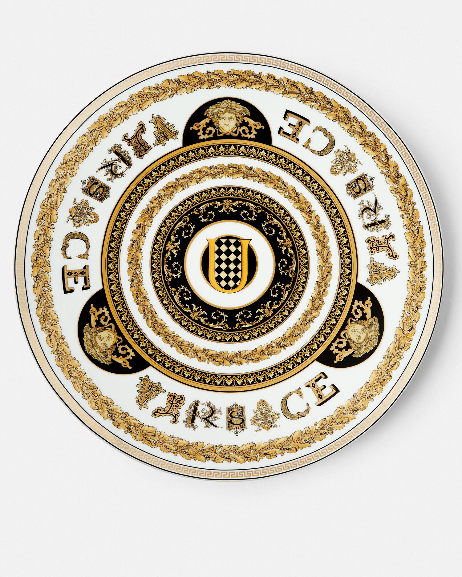 Virtus Alphabet U Charger Plate 13"