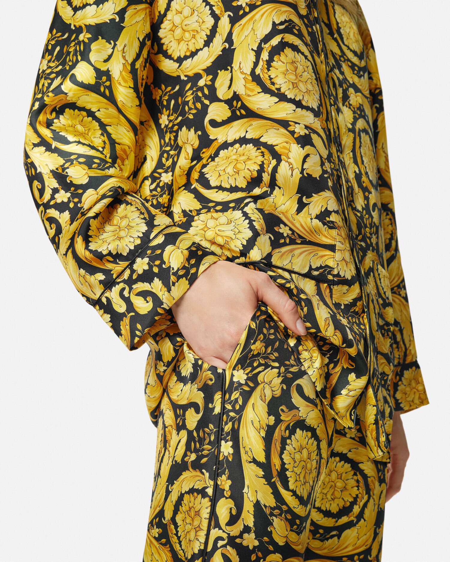 Barocco Print Silk Pyjama Bottoms