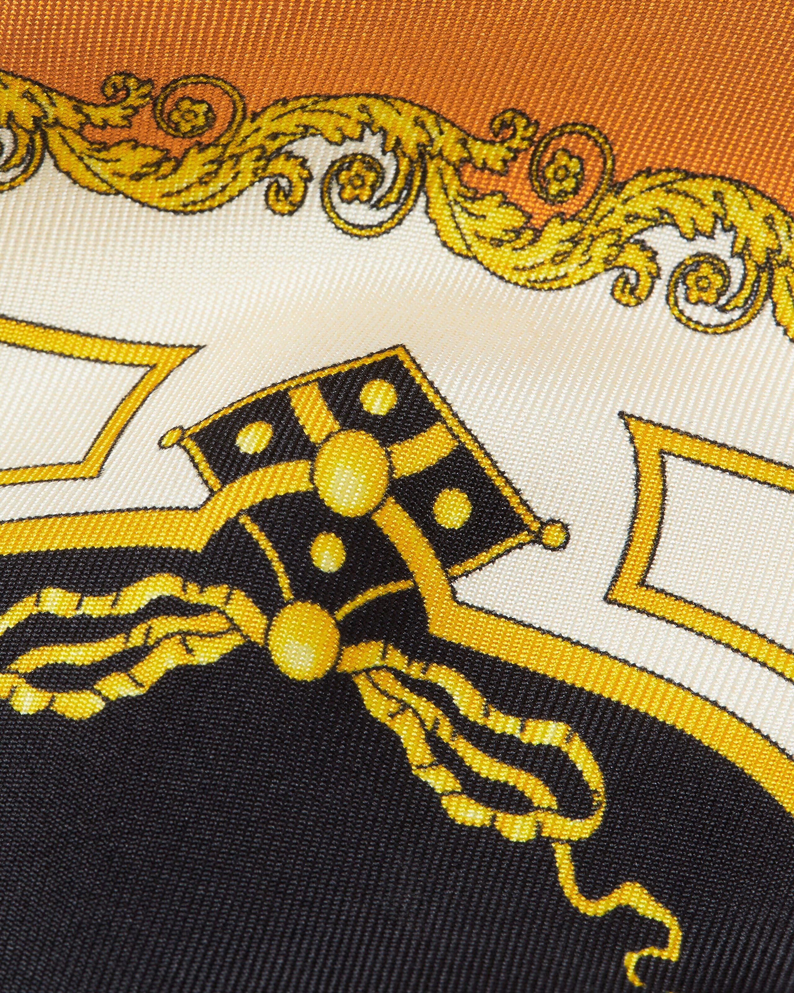 Printed Silk Twill Tie Black,Gold | VERSACE CA