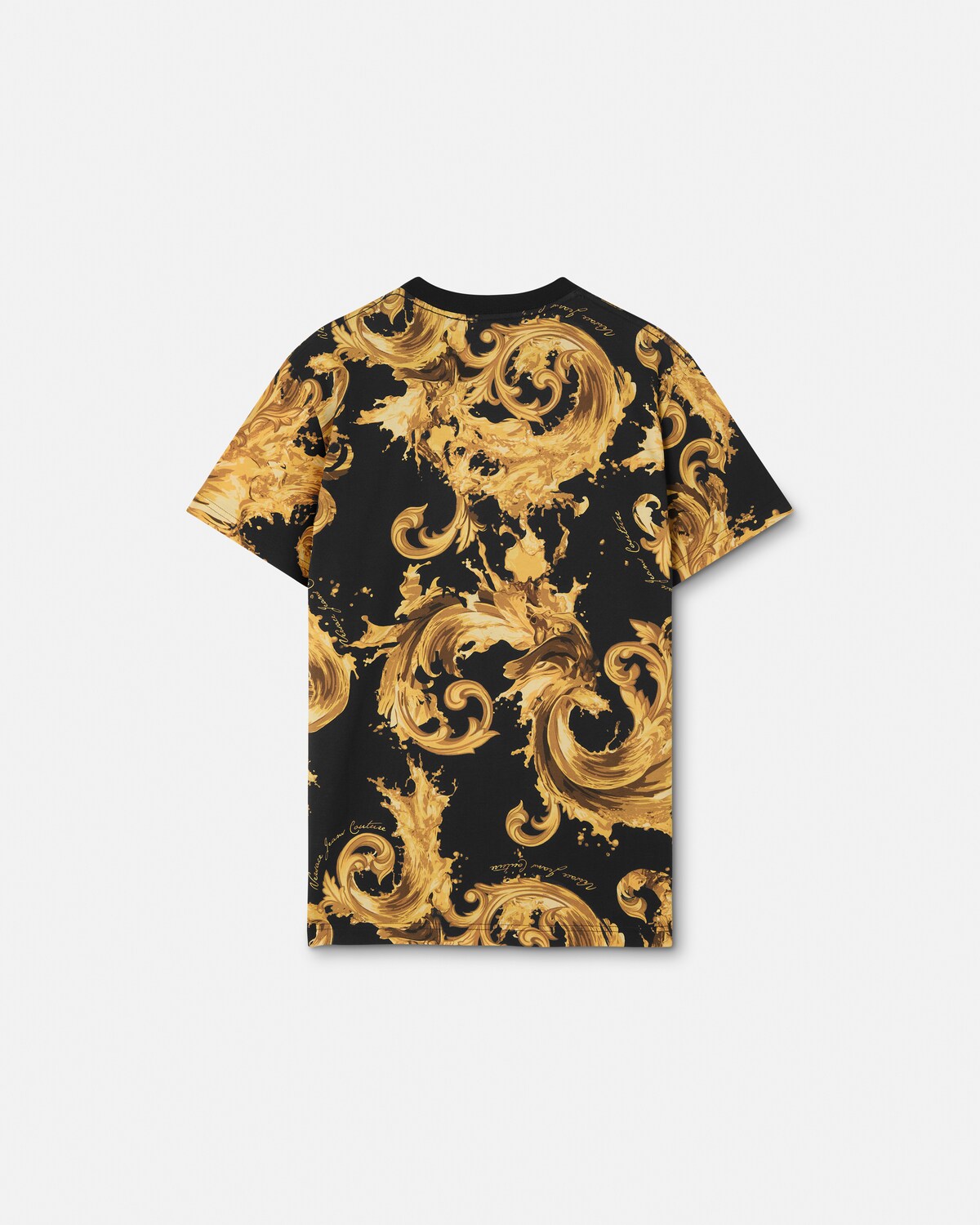 Printed Cotton-Jersey T-Shirt Black+Gold 3