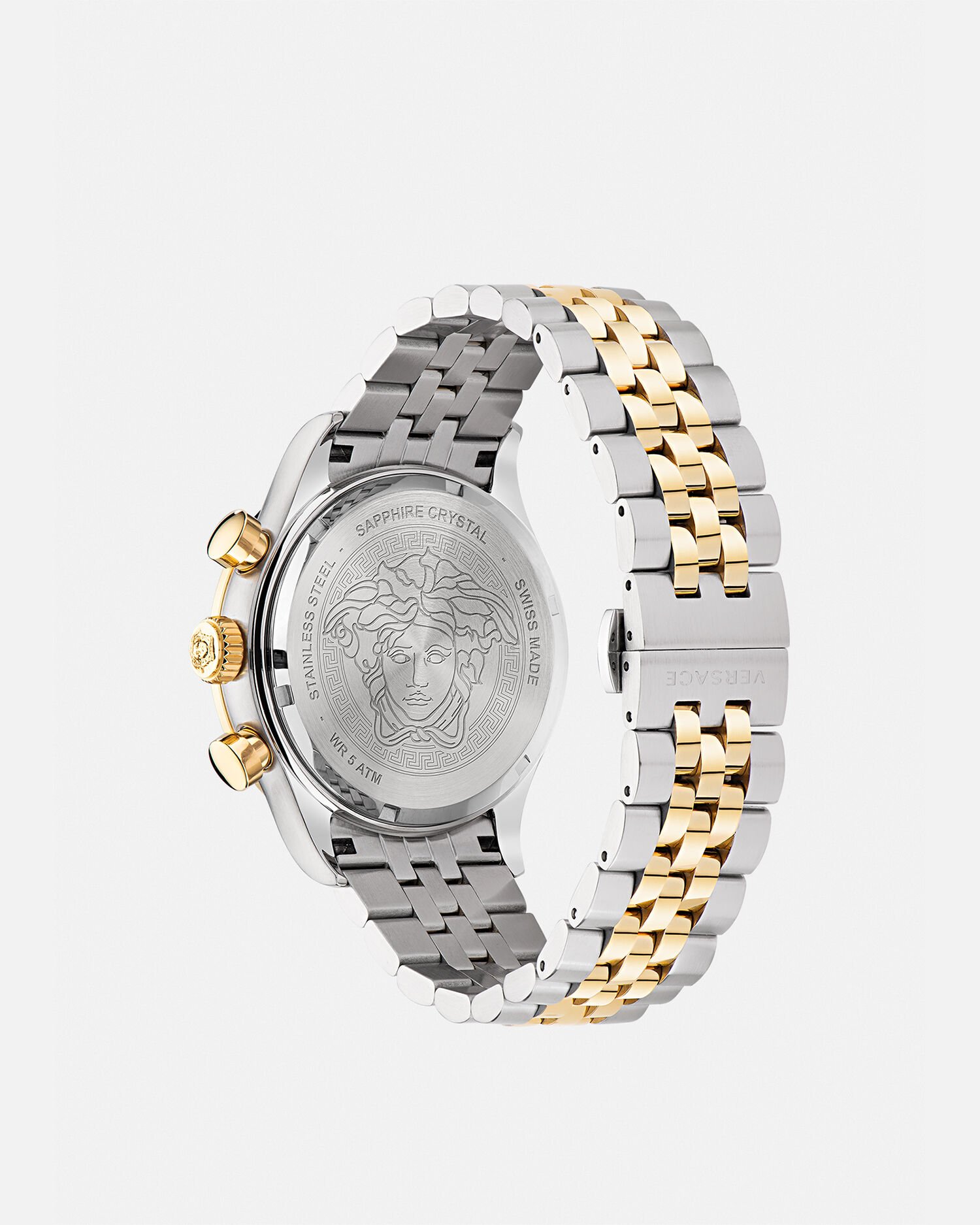 Hellenyium Chrono Watch Silver,Green | VERSACE US