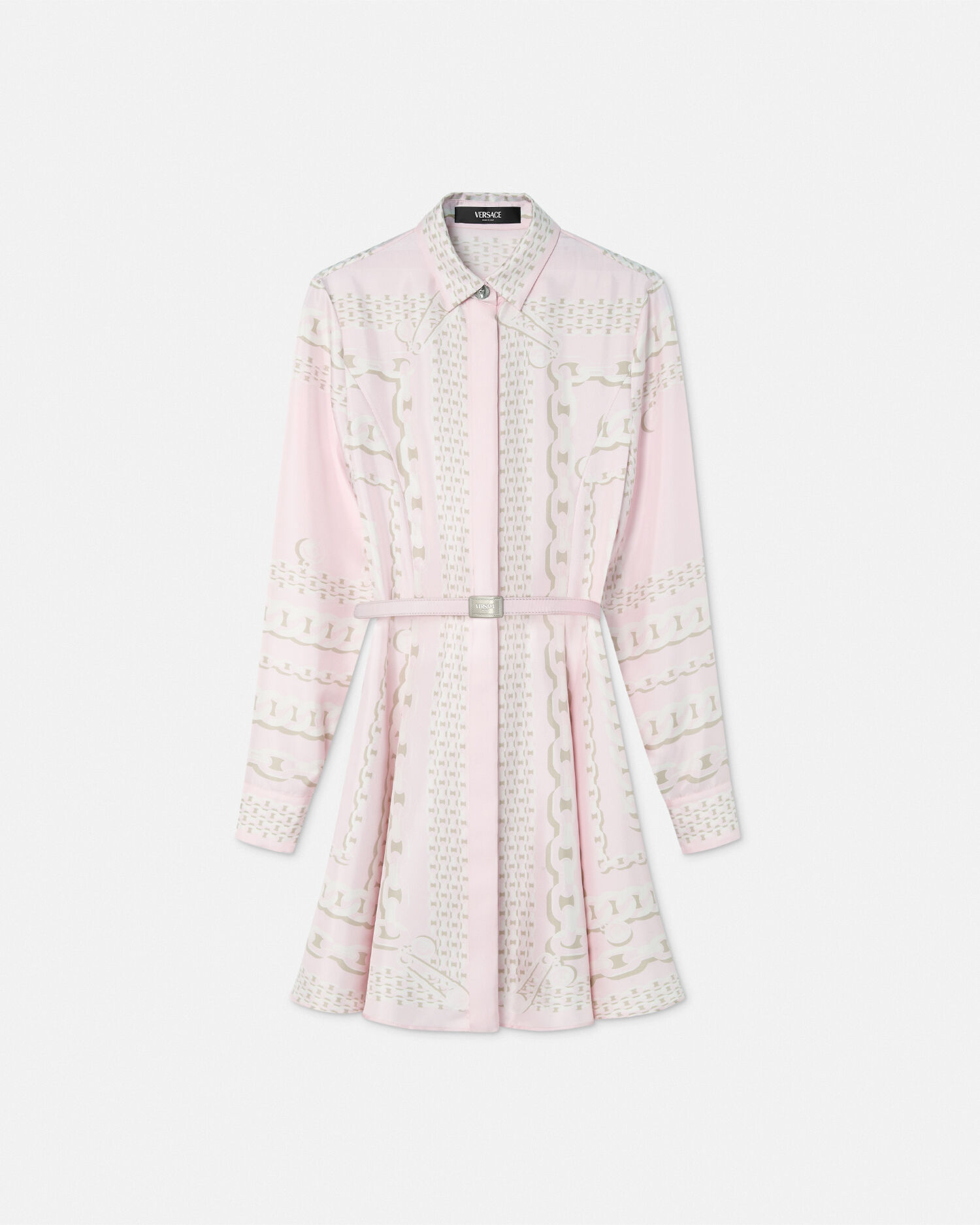 Versace Treasure Silk Midi Shirt Dress