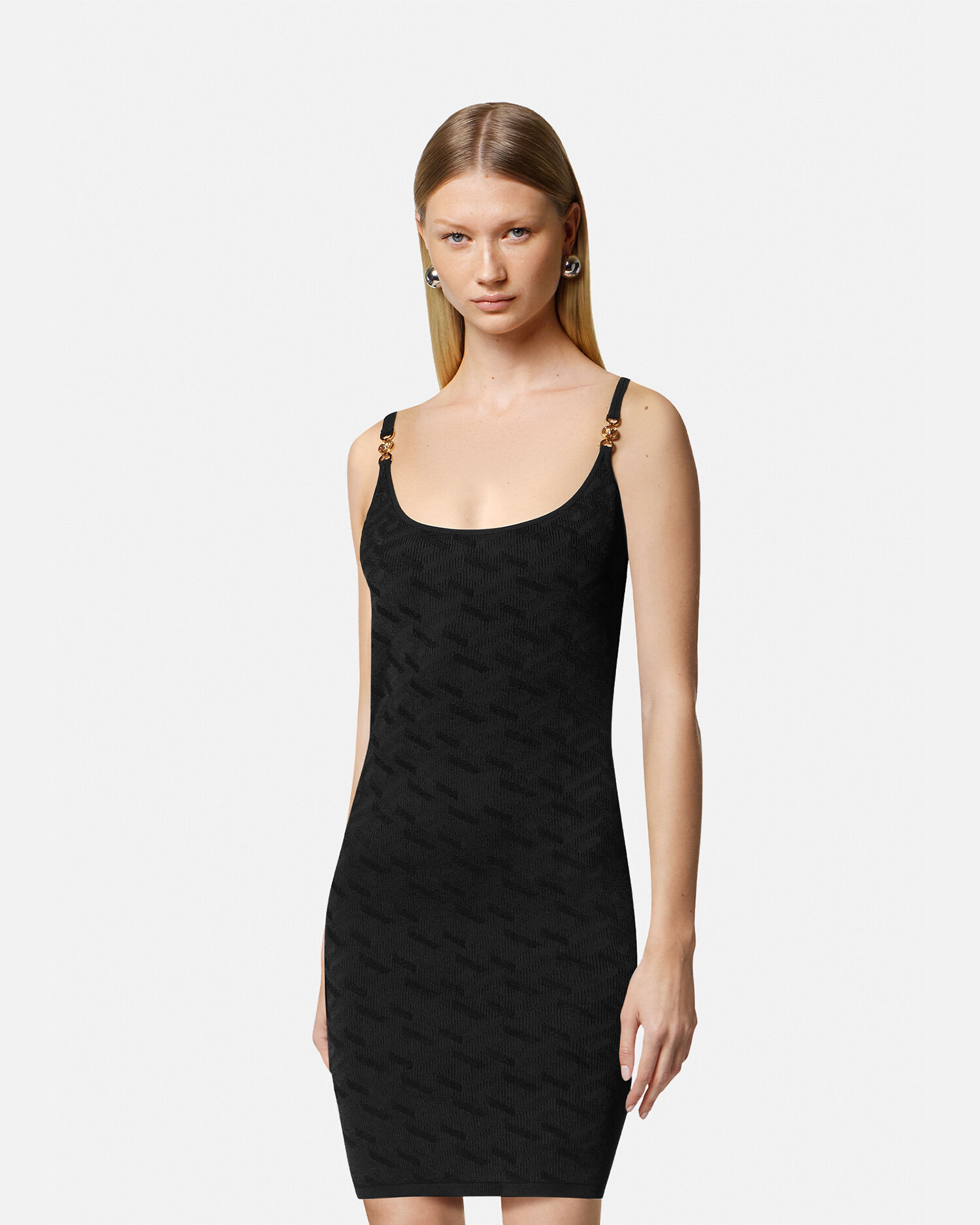 Versace black top mini dress