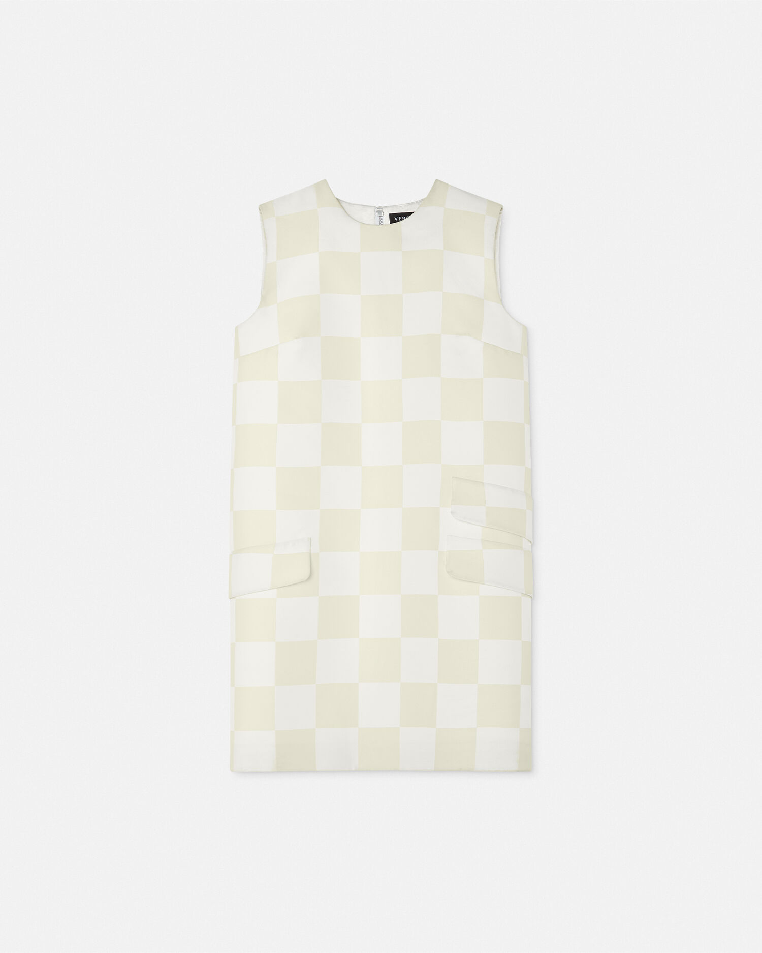 Contrasto Duchesse Shift Mini Dress Beige | VERSACE US Contrasto Duchesse Shift Mini Dress Beige | VERSACE US