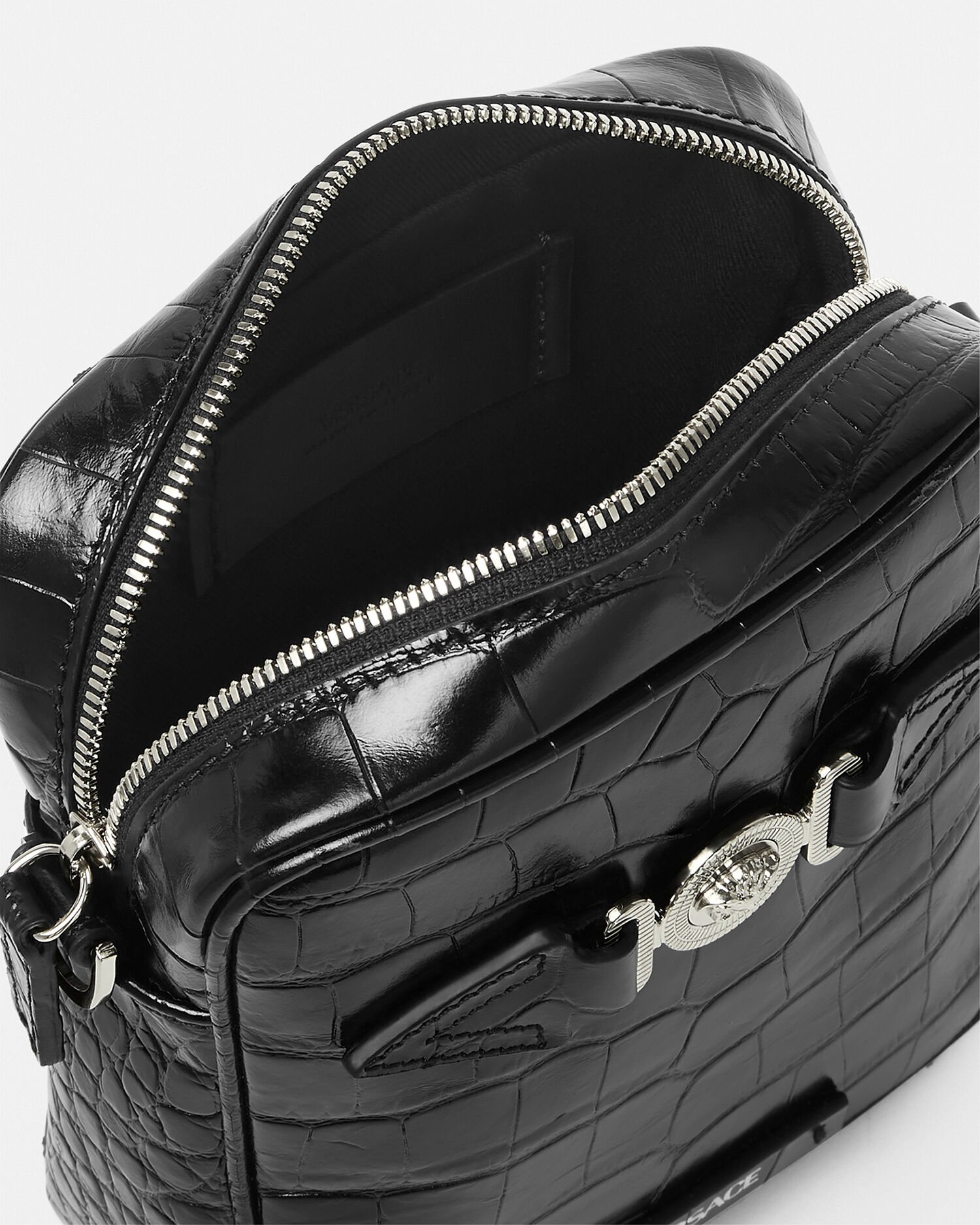 Croc effect cross body bag on sale