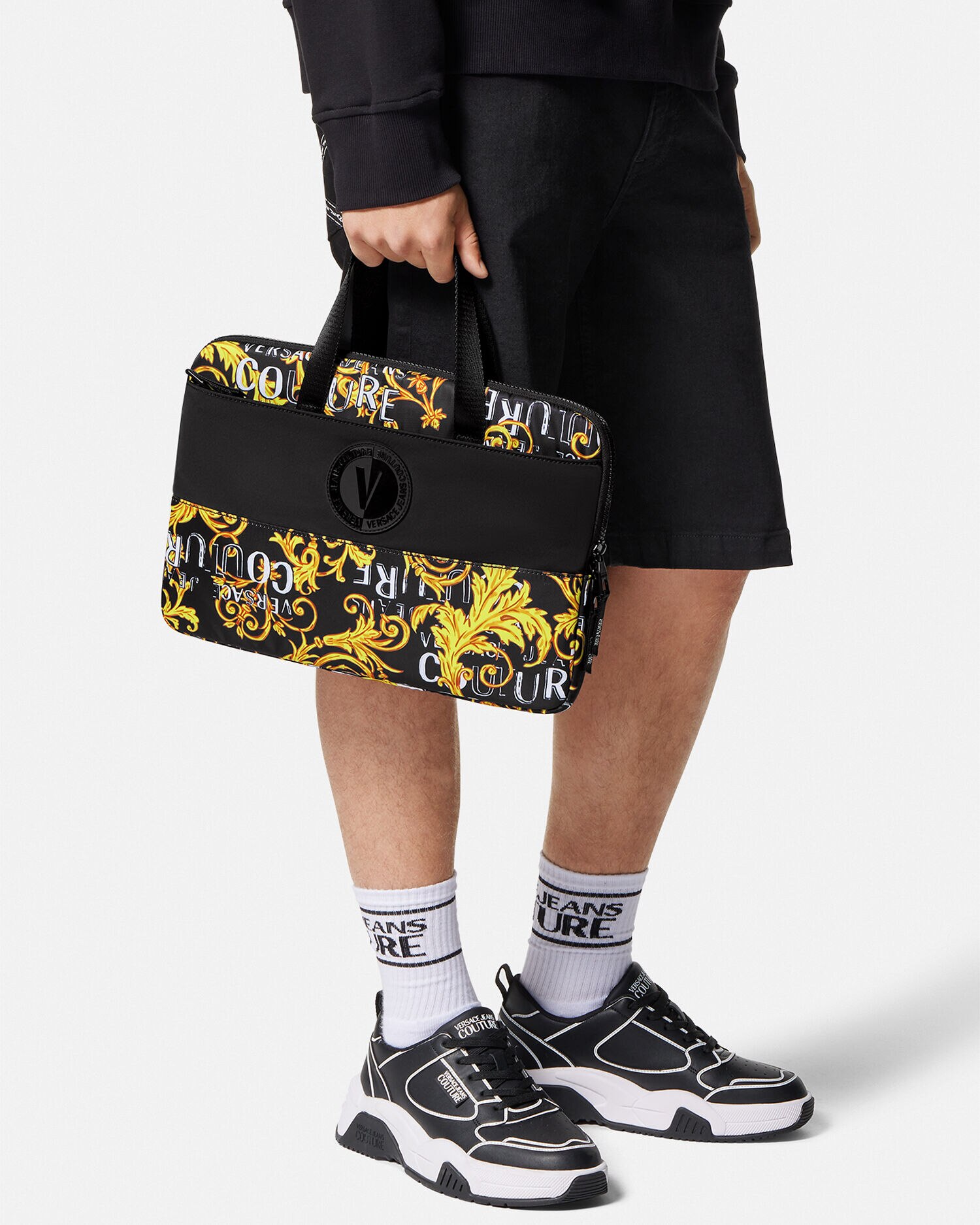 Logo Couture V Emblem Computer Bag
