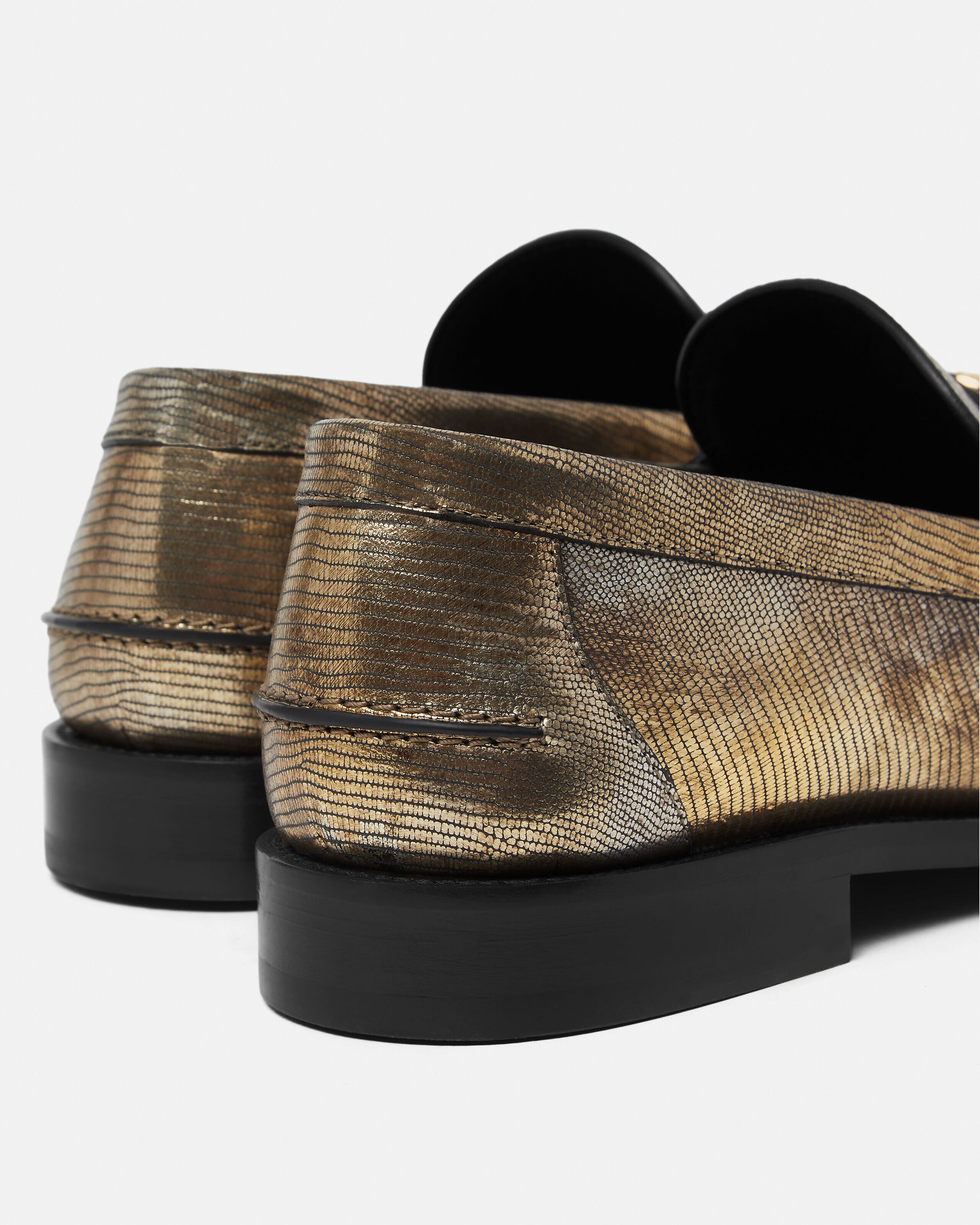 Medusa '95 Lizard-Effect Loafers Gold | VERSACE US Medusa '95 Lizard-Effect Loafers Gold | VERSACE US