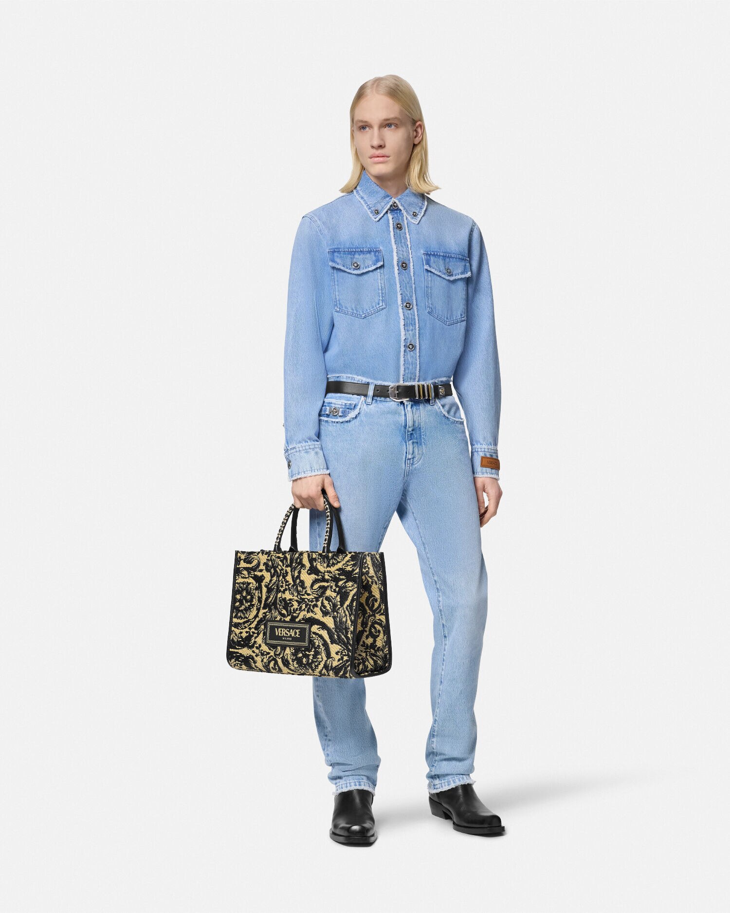 Sobrecamisa vaquera deshilachada VERSACE