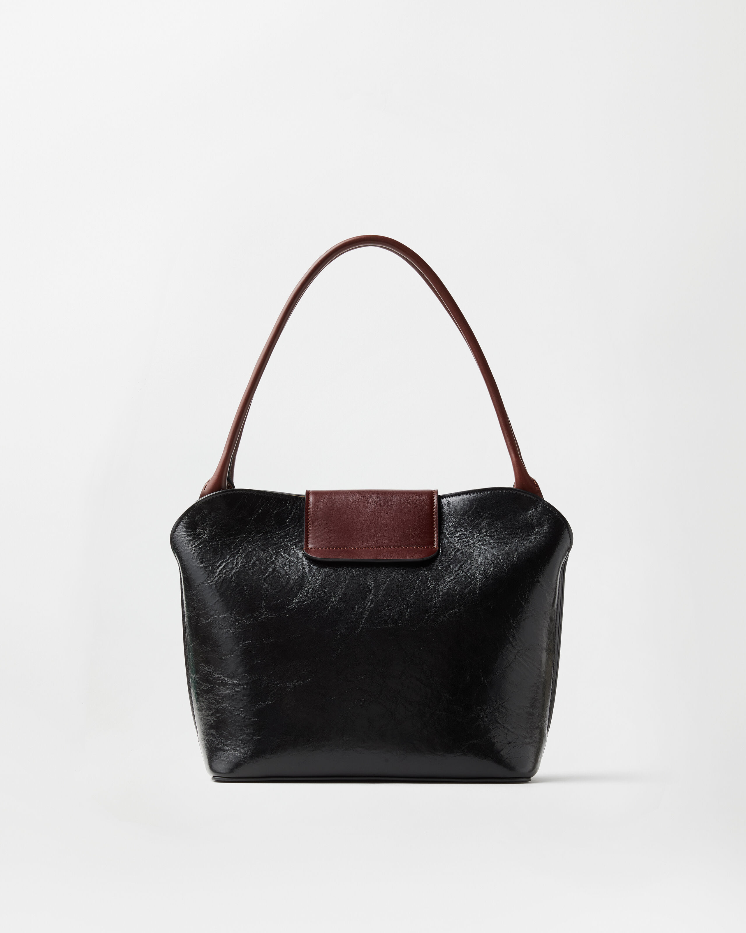 Vivian Leather Shoulder Bag Black,Brown | VERSACE US