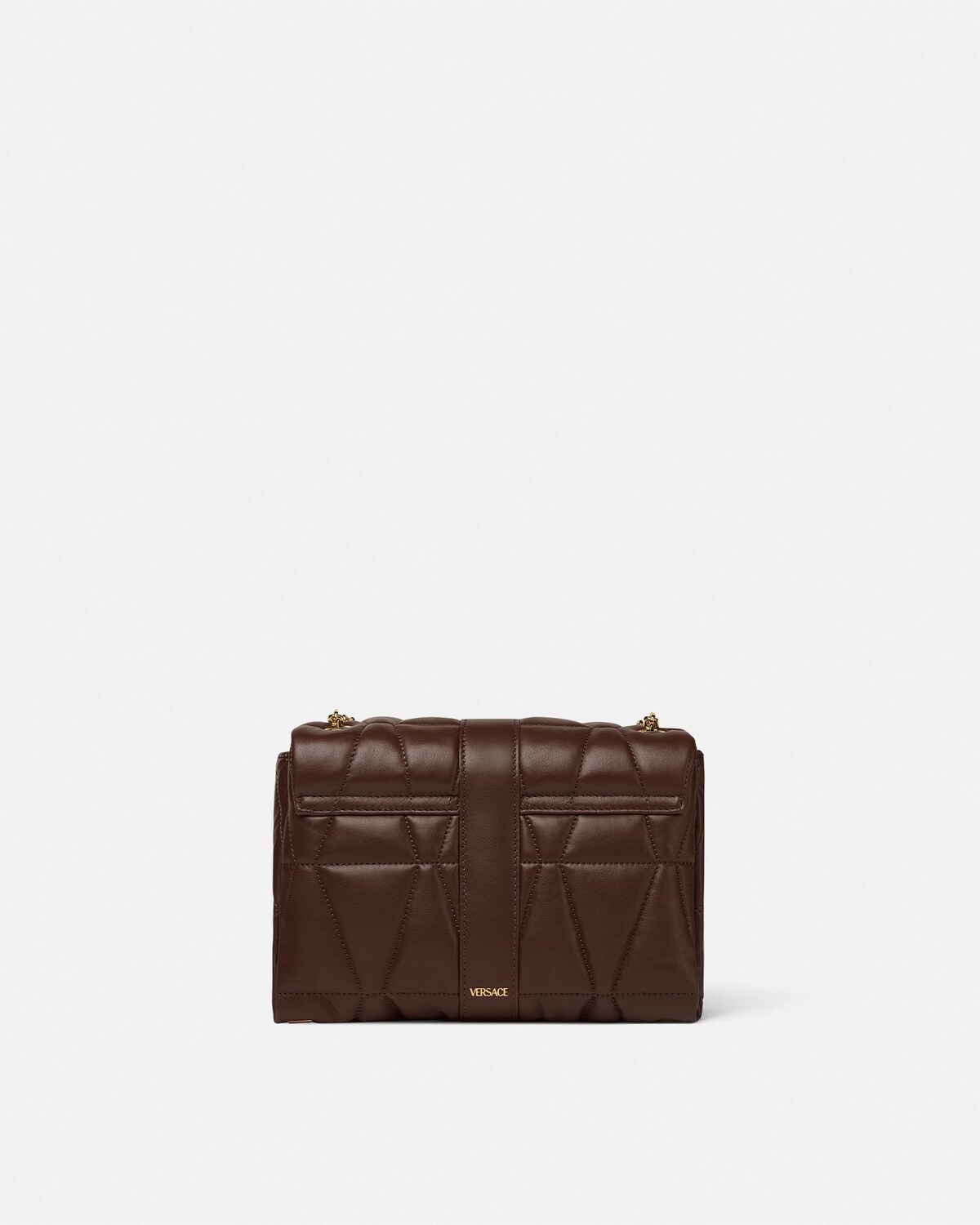 Kleio Quilted Nappa Shoulder Bag Brown 5