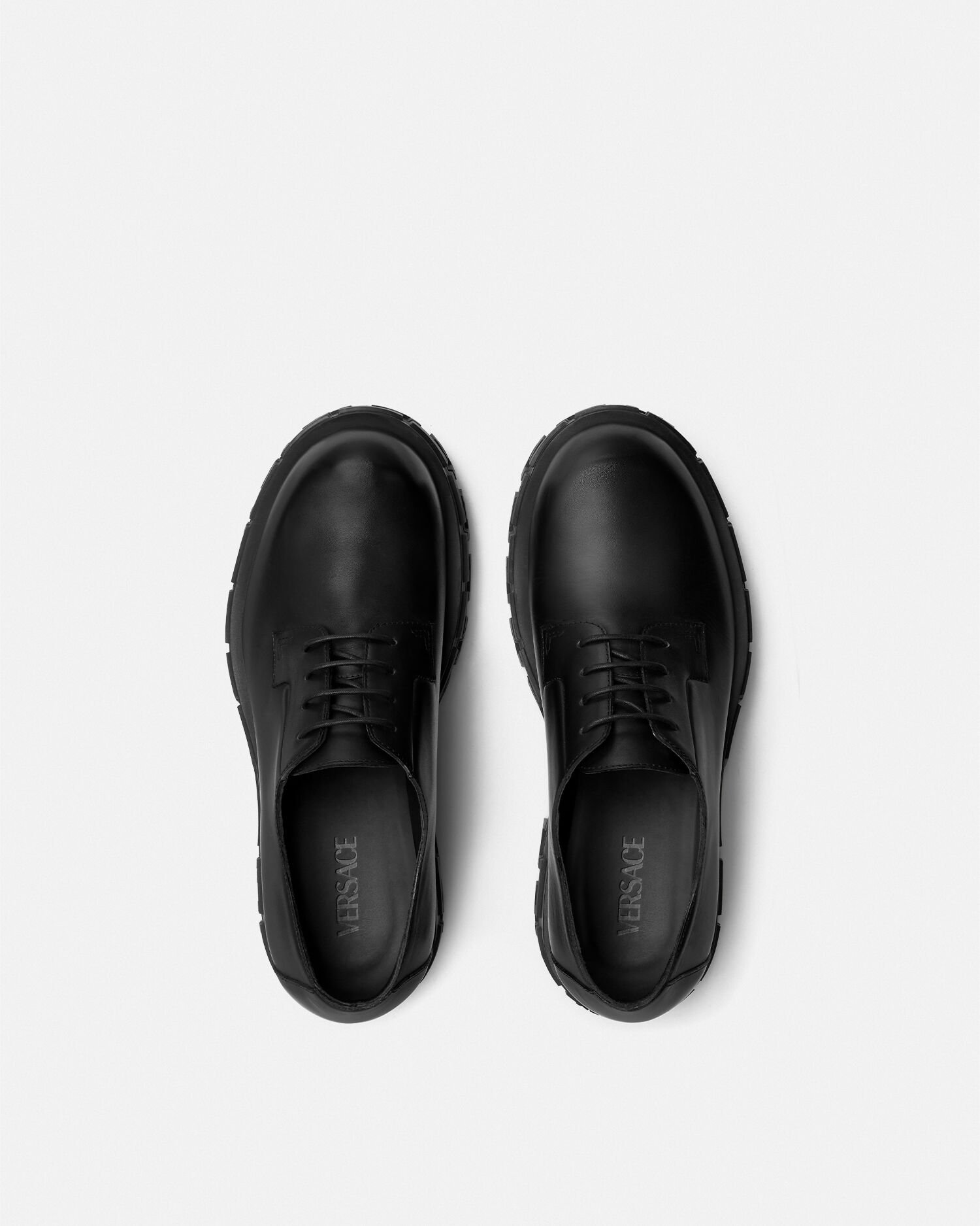 Versace polished derby shoes top