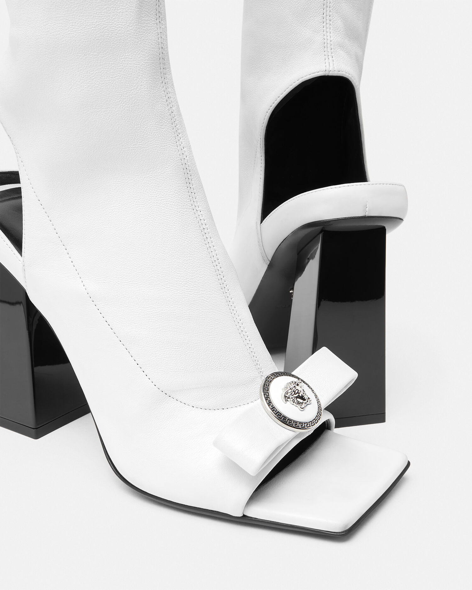 Versace white boots cheap