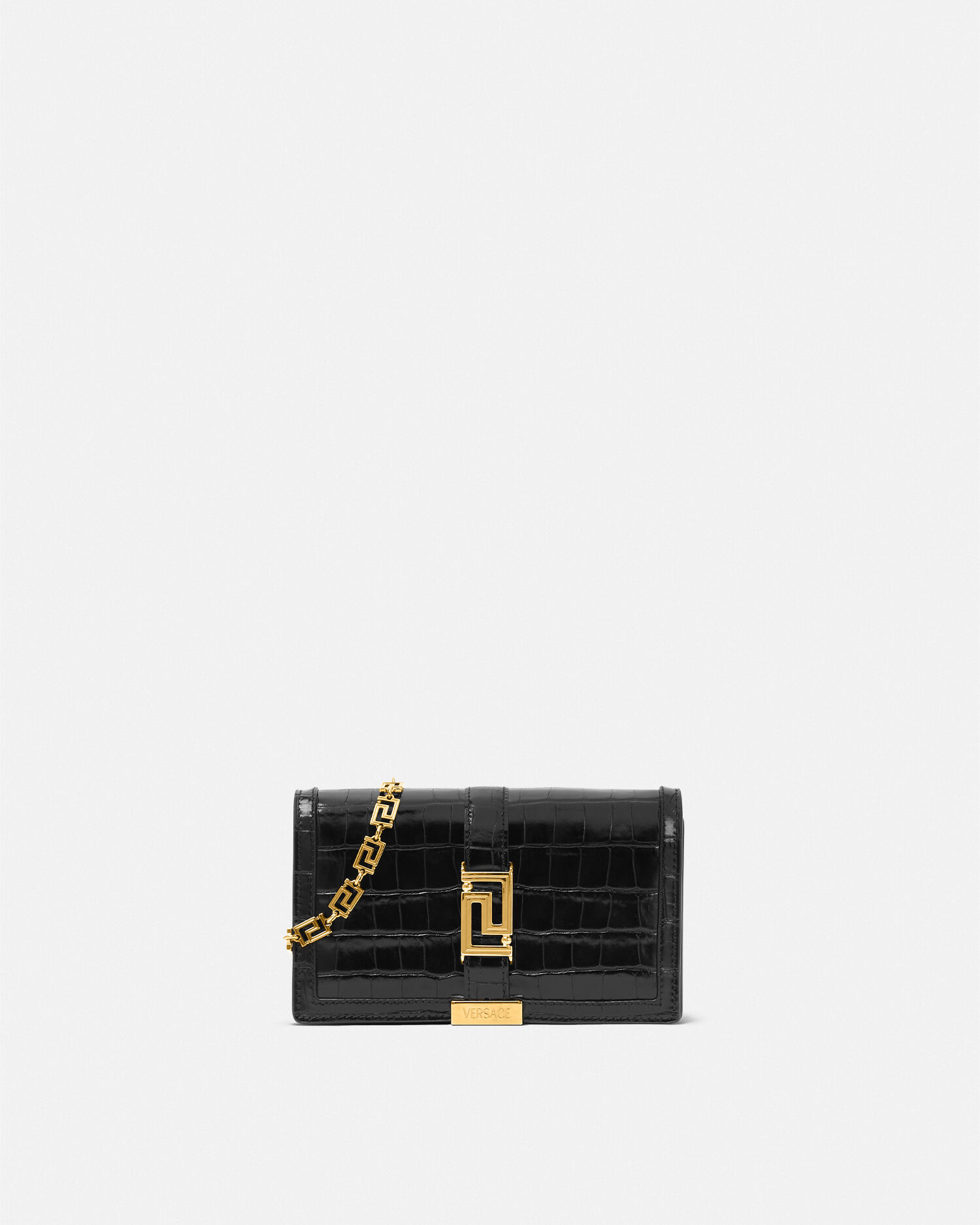 Croc Effect Greca Goddess Mini Bag