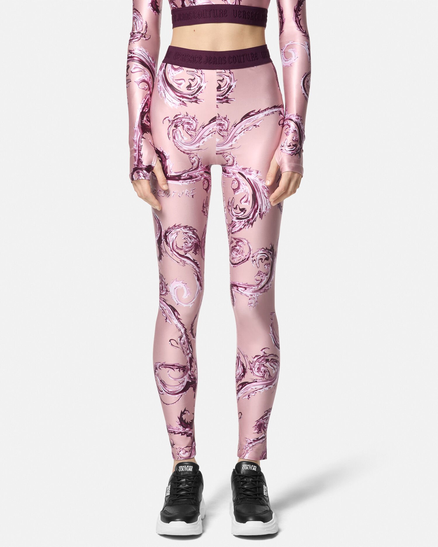 Versace print leggings deals