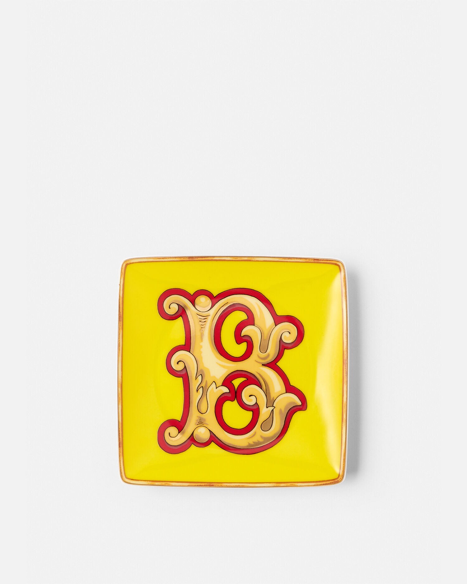 Versace Alphabet B Small Square Plate 12cm Print | VERSACE US