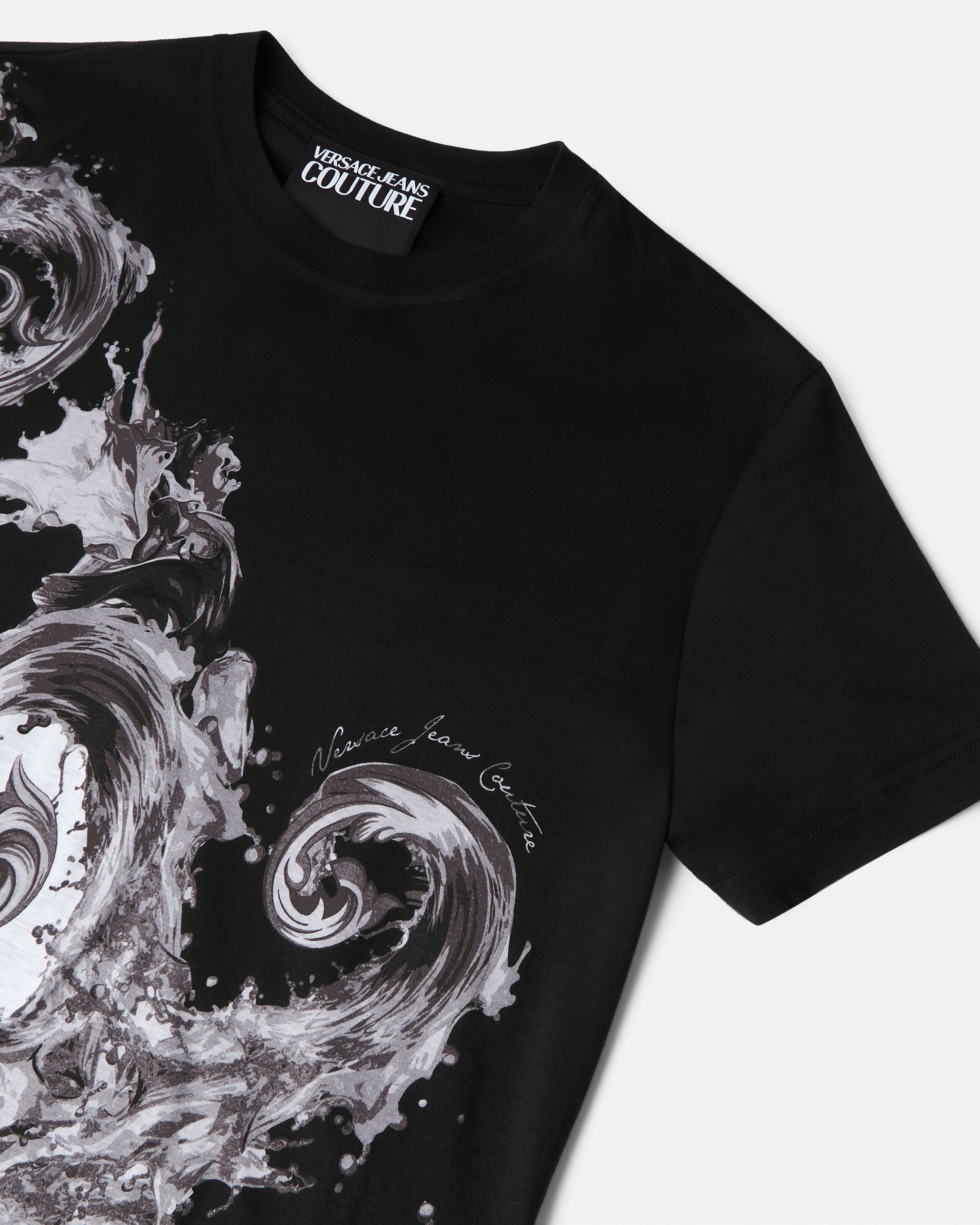 Printed Cotton-Jersey T-Shirt Print | VERSACE