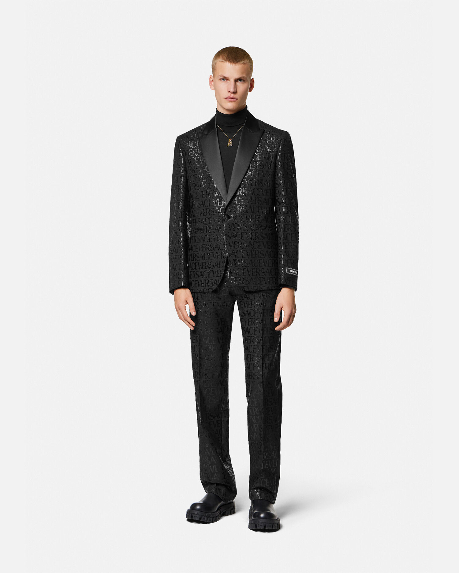 Versace Allover Single Breasted Blazer