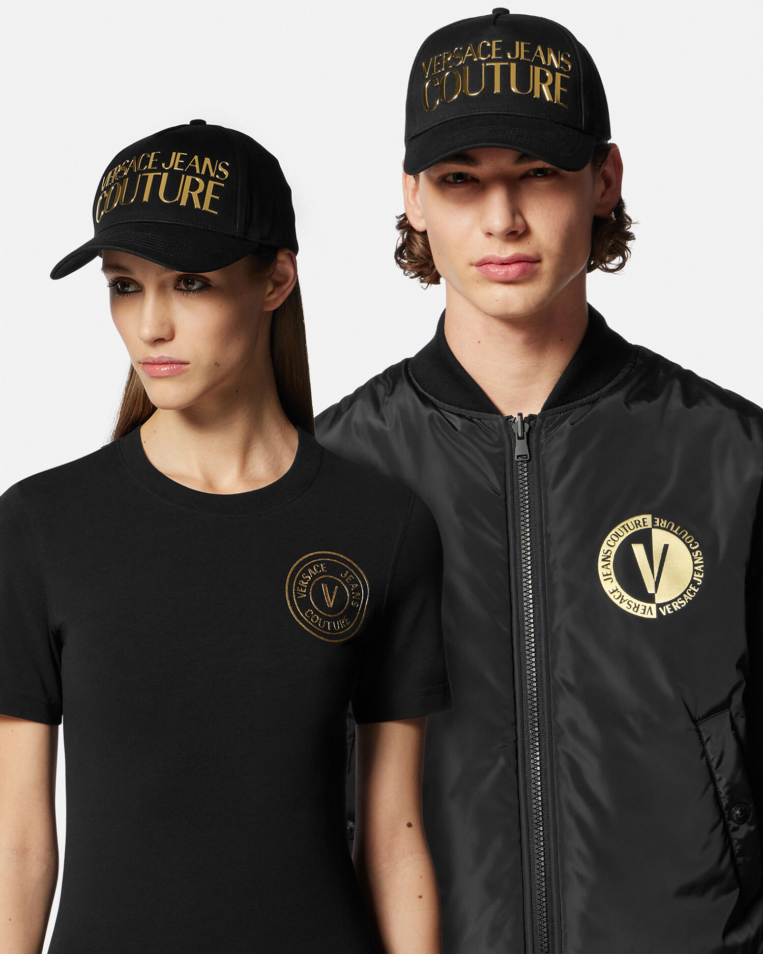 Logo Baseball Cap Black Gold Versace US