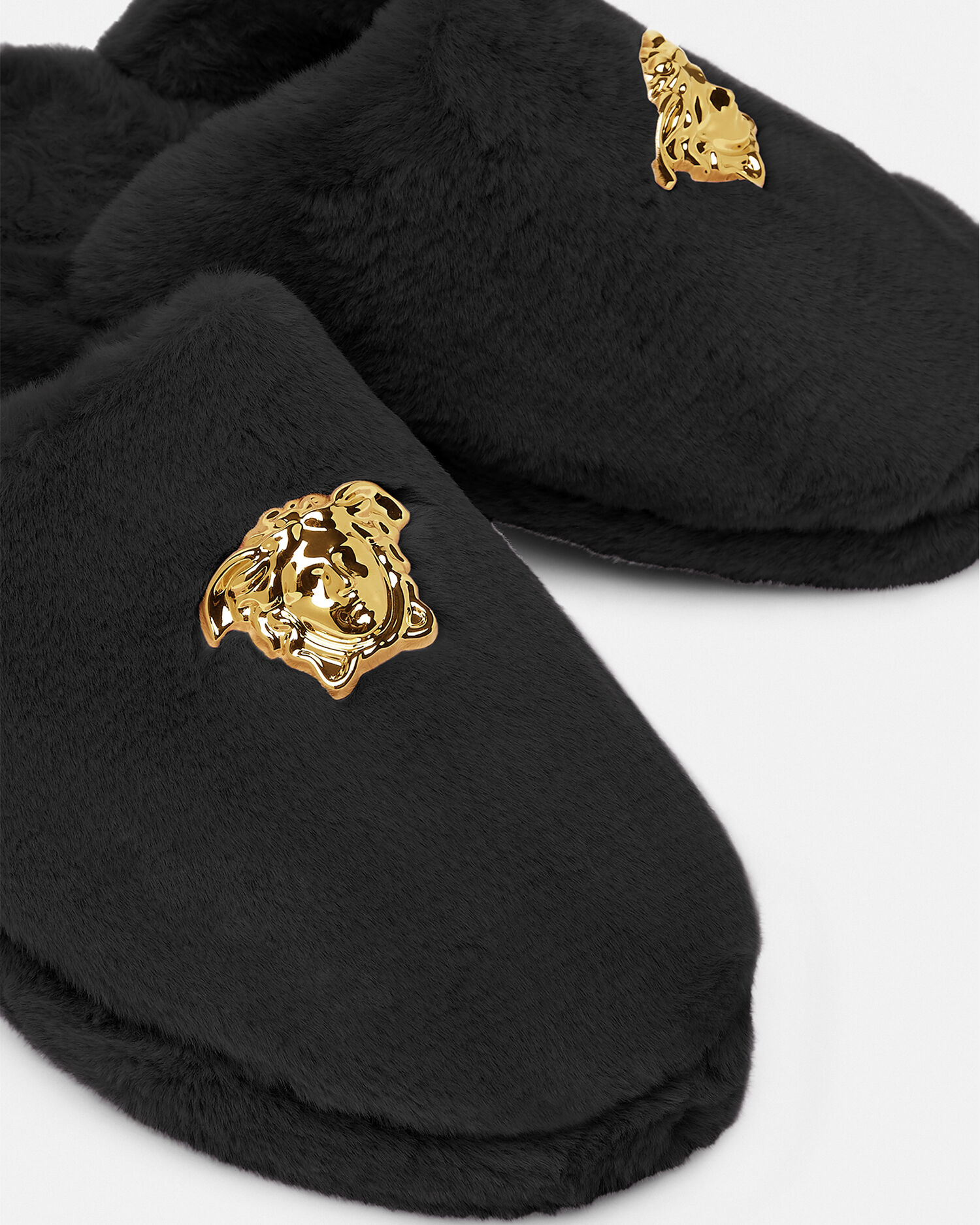 Versace La Medusa Faux Fur Slippers Home Collection Online