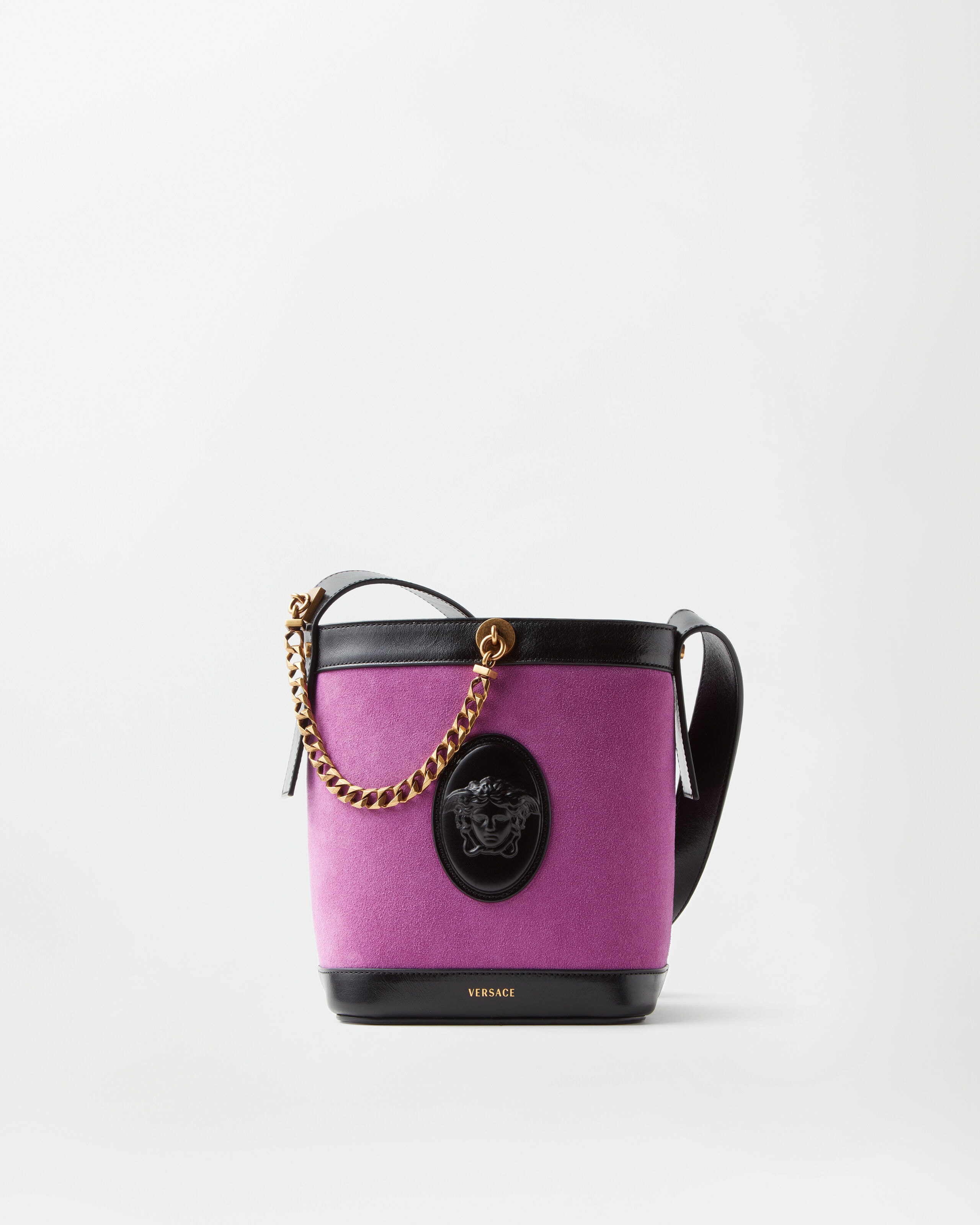 Versace pivot mini suede bucket bag