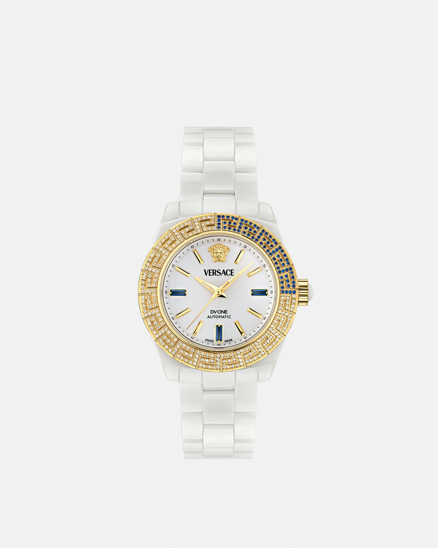 DV One Automatic Diamond Watch White VERSACE US