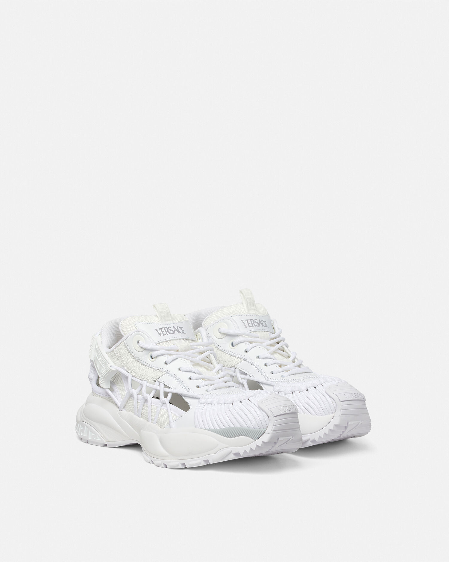 Versace white trainers on sale
