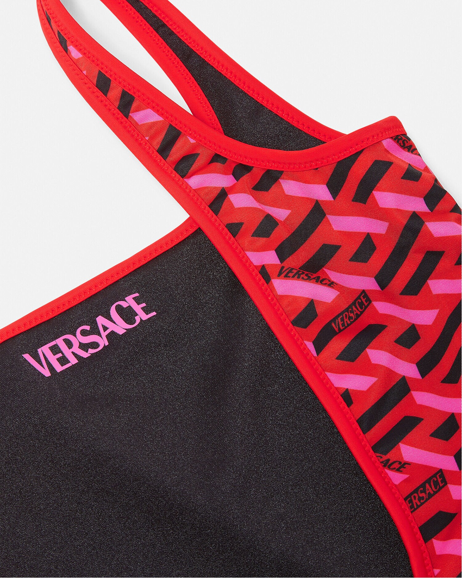 La Greca Reversible Swimsuit Red,Print | VERSACE US