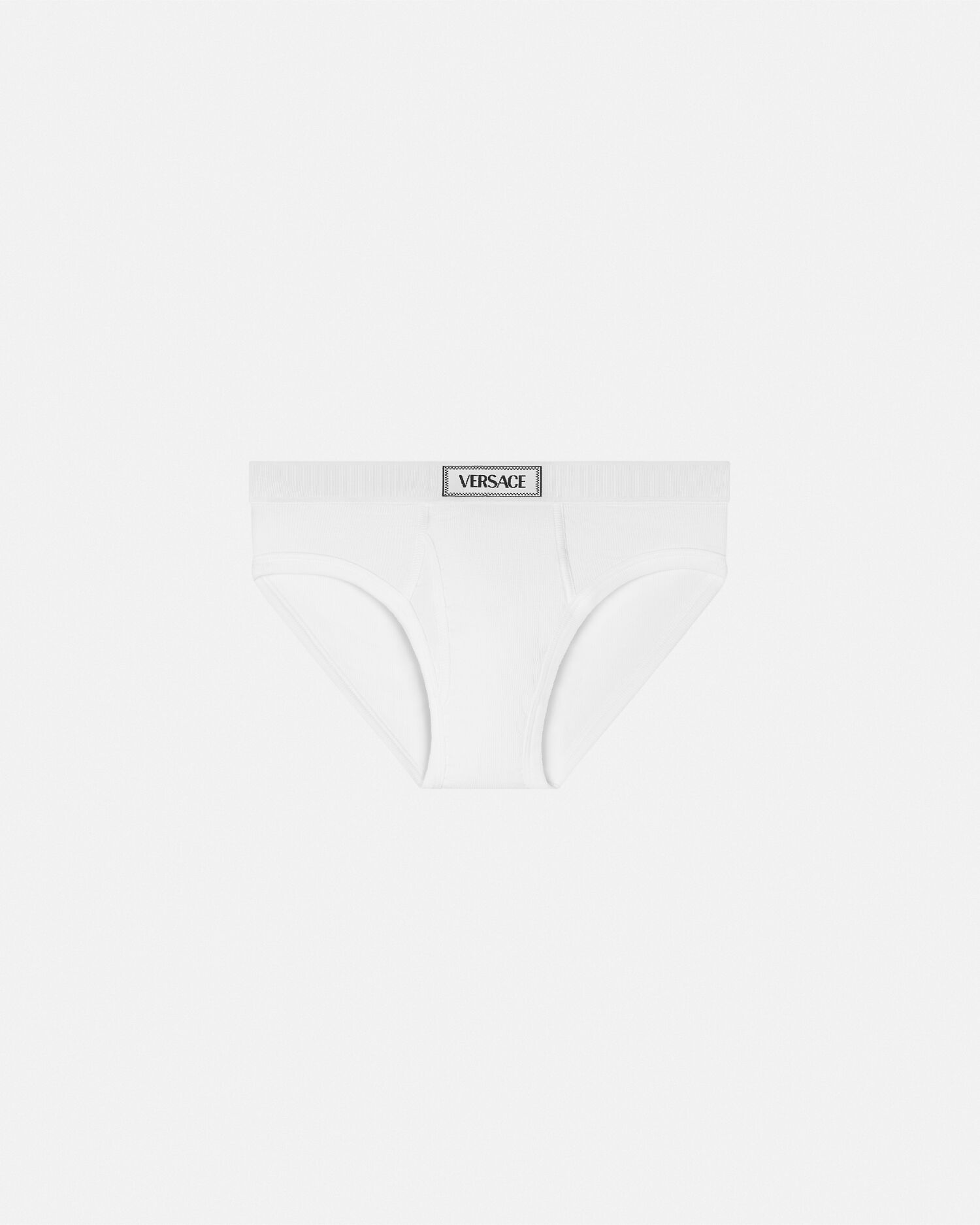 Cotton Ribbed Briefs White | VERSACE US