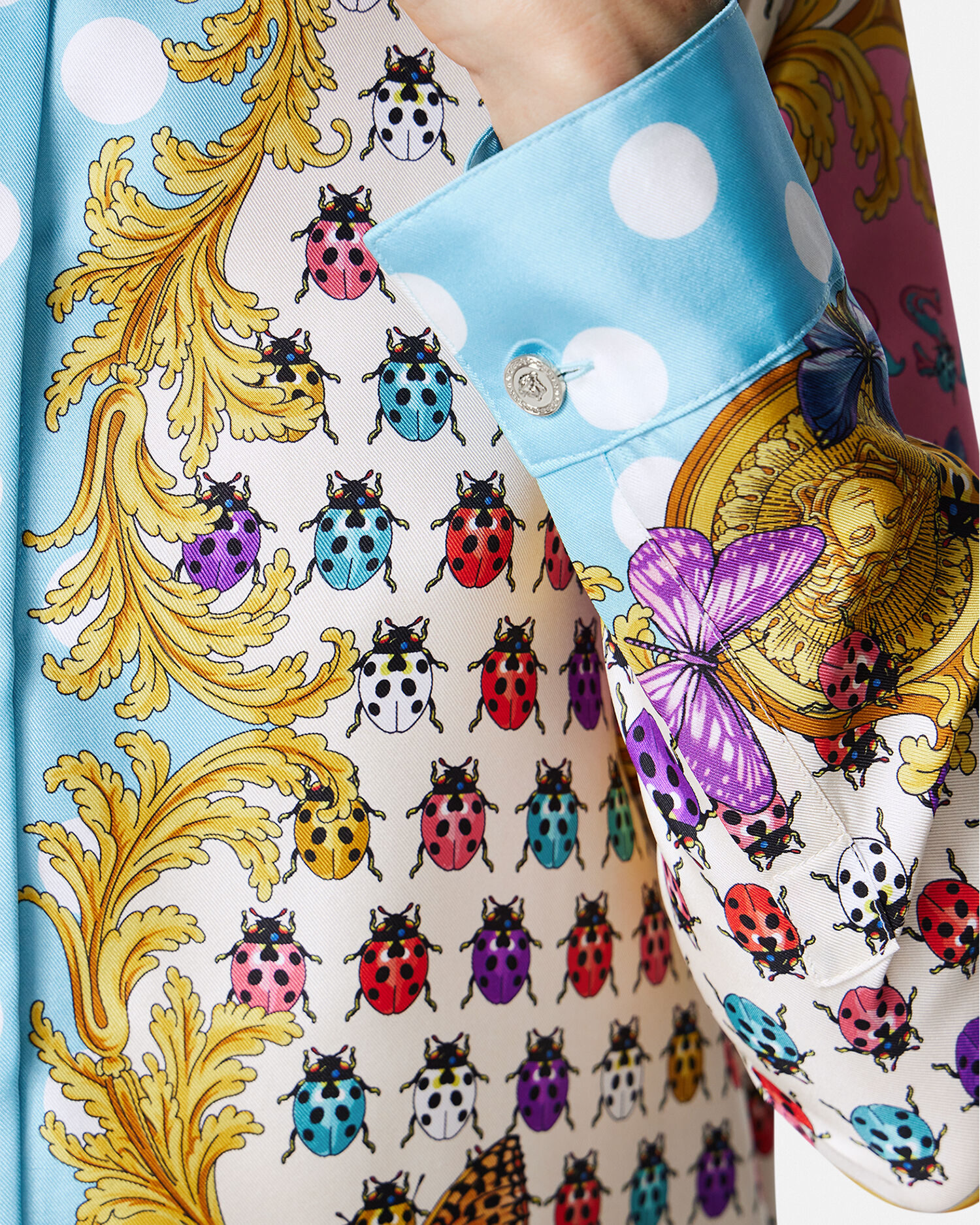 Versace butterfly silk outlet shirt