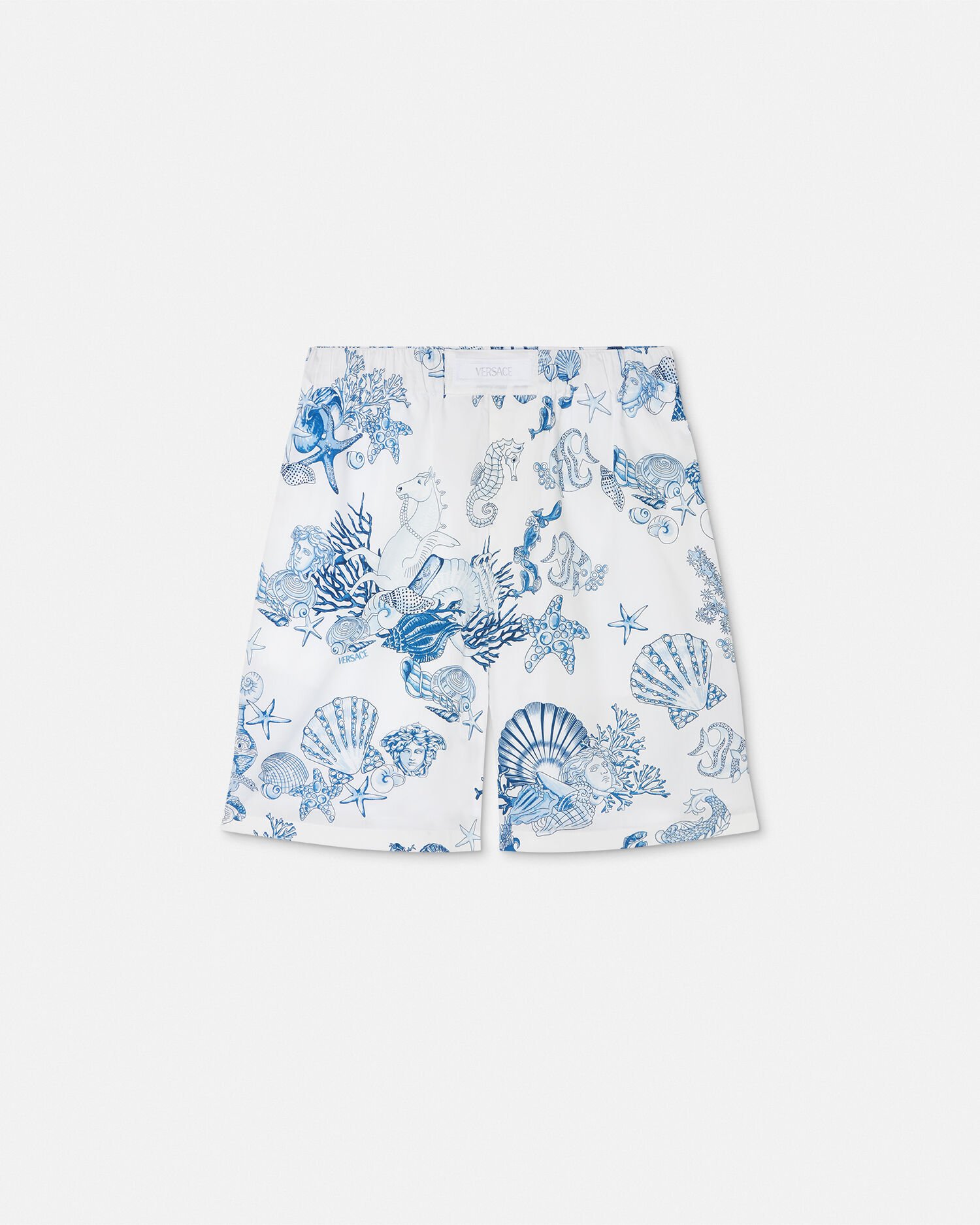 Barocco Silk Shorts Black,Print | VERSACE US