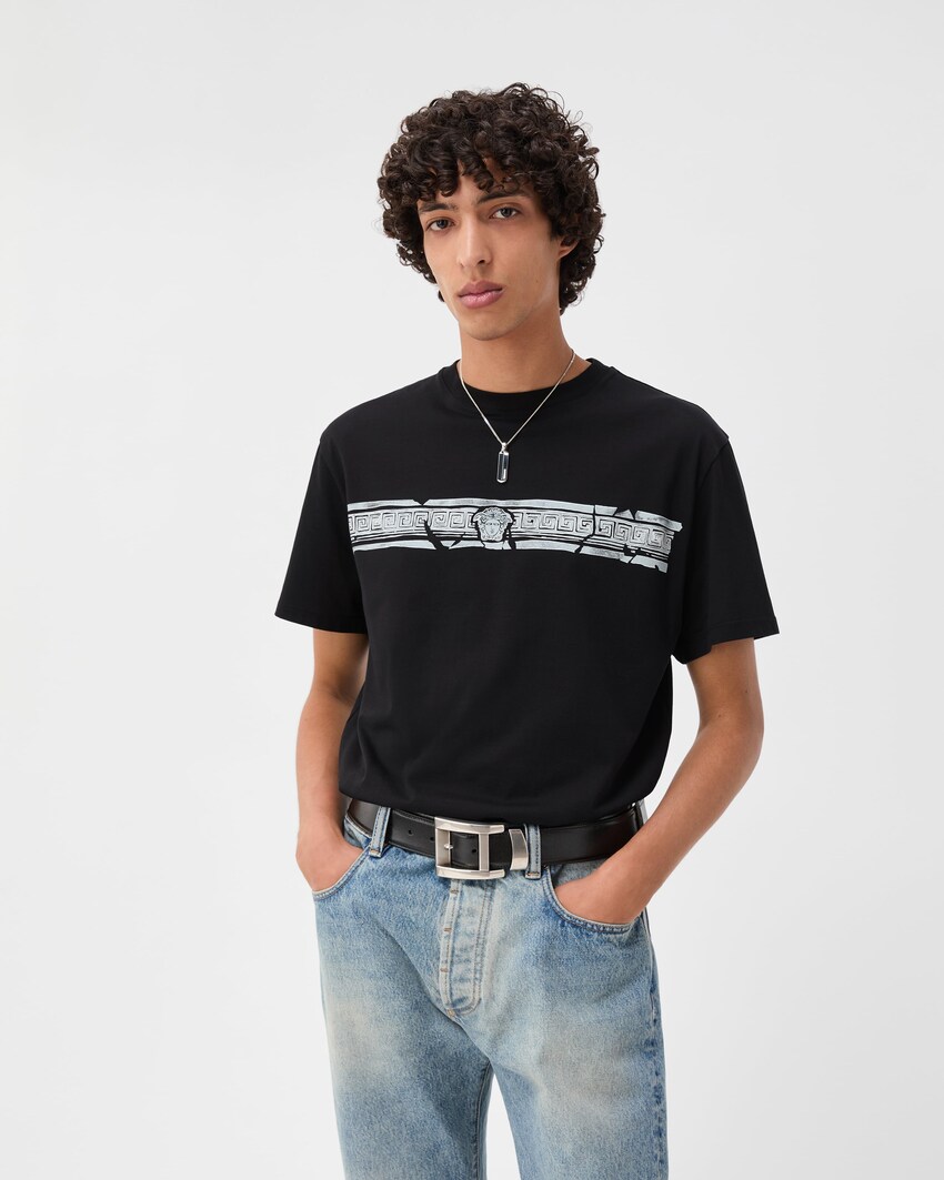 Printed Cotton-Jersey Regular T-Shirt Black 2