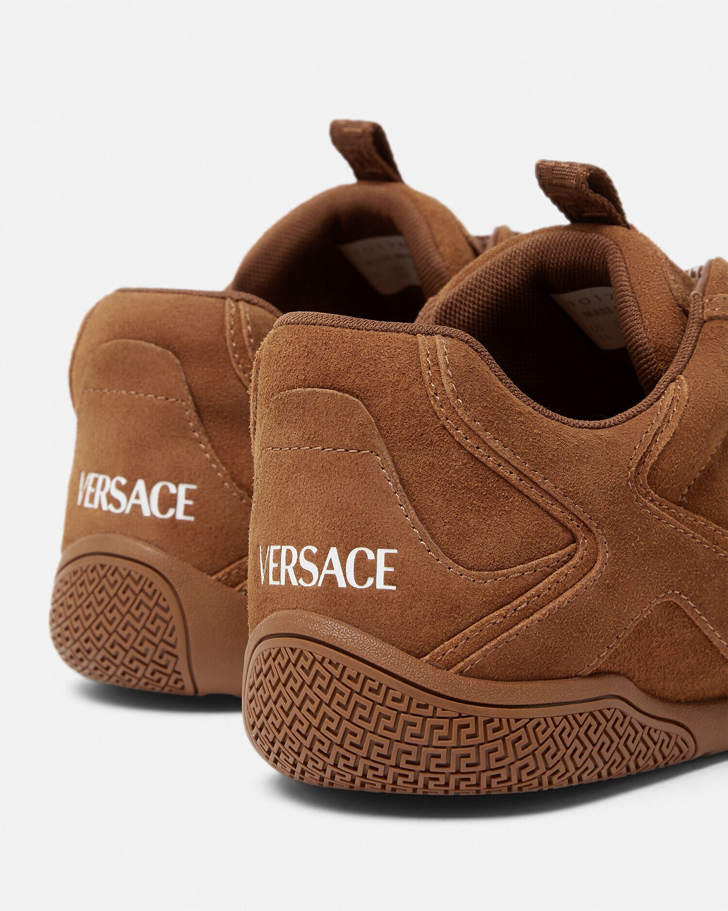 Galaxia Suede Sneakers Brown | VERSACE US