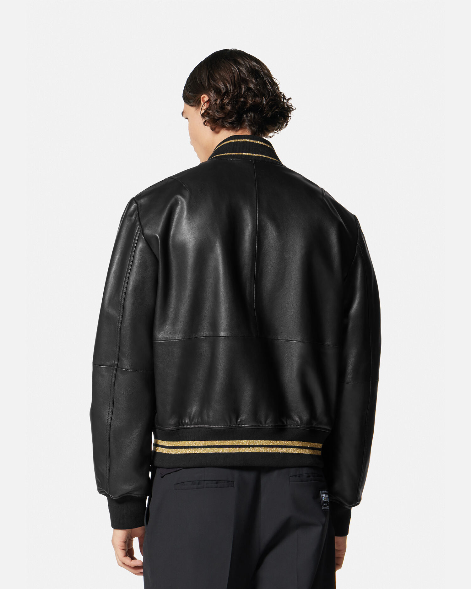 V-Emblem Jacket Black,Print | VERSACE
