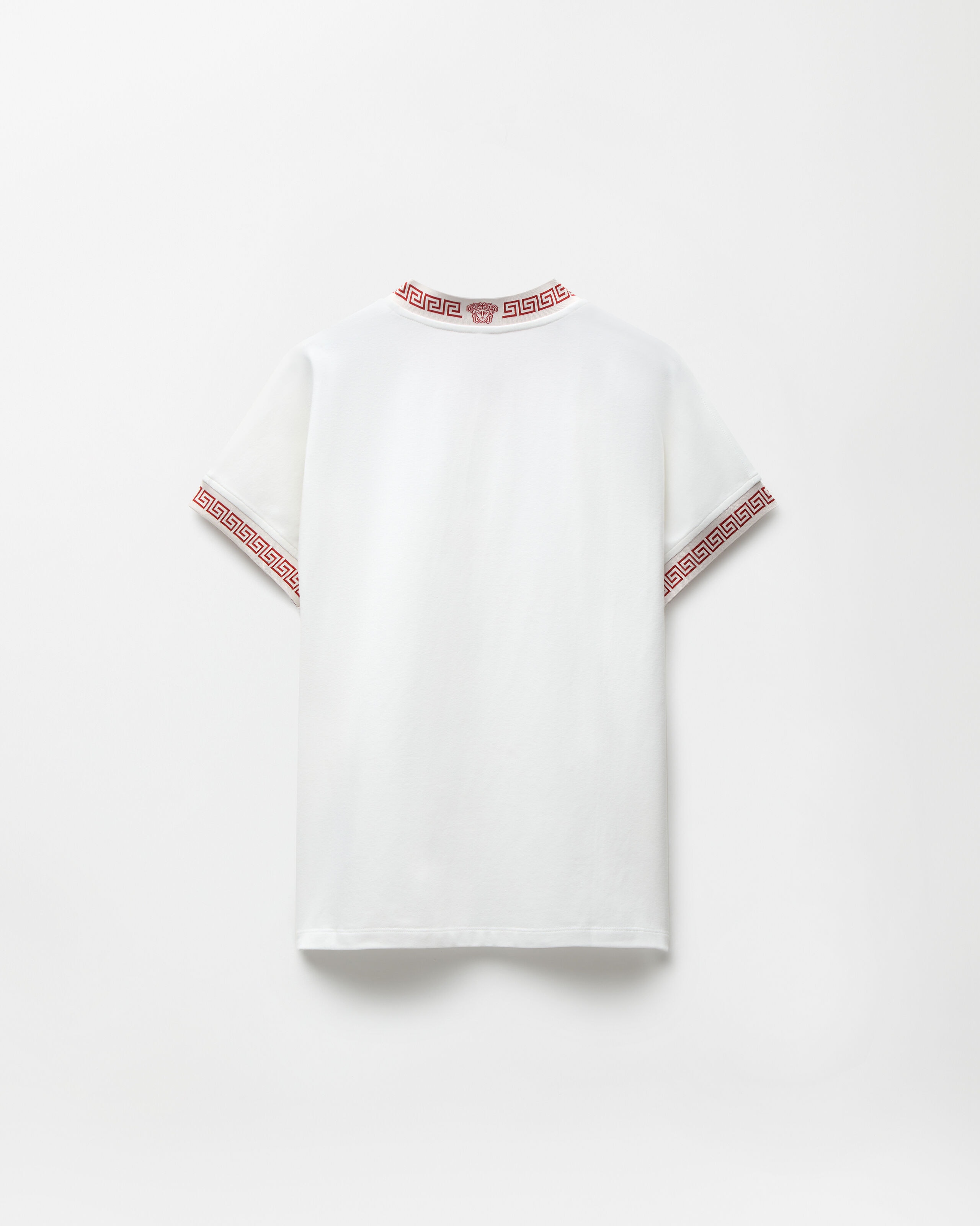 Jacquard Stretch Cotton-Jersey Slim T-Shirt White | VERSACE US