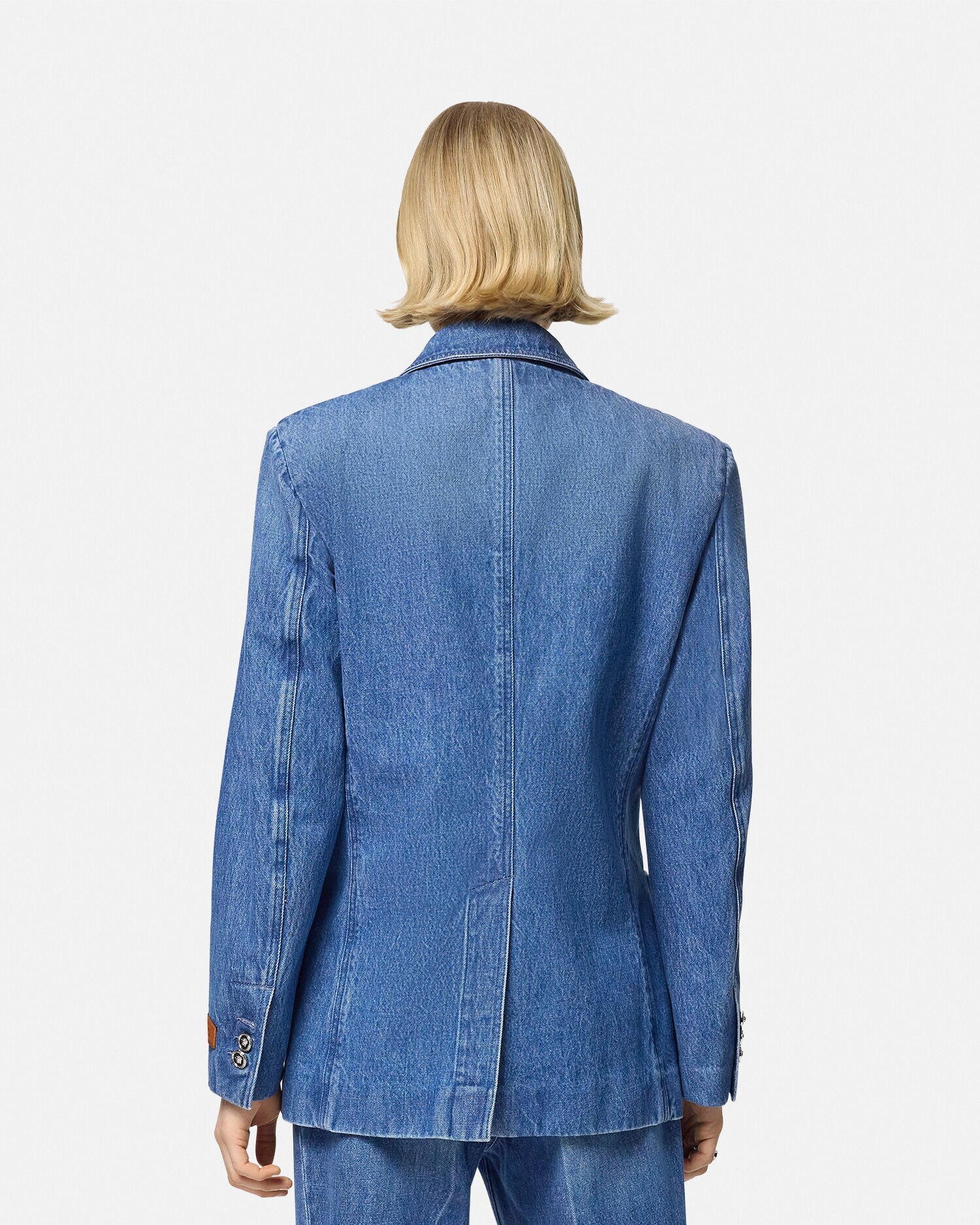 Oversized Tailored Denim Blazer VERSACE