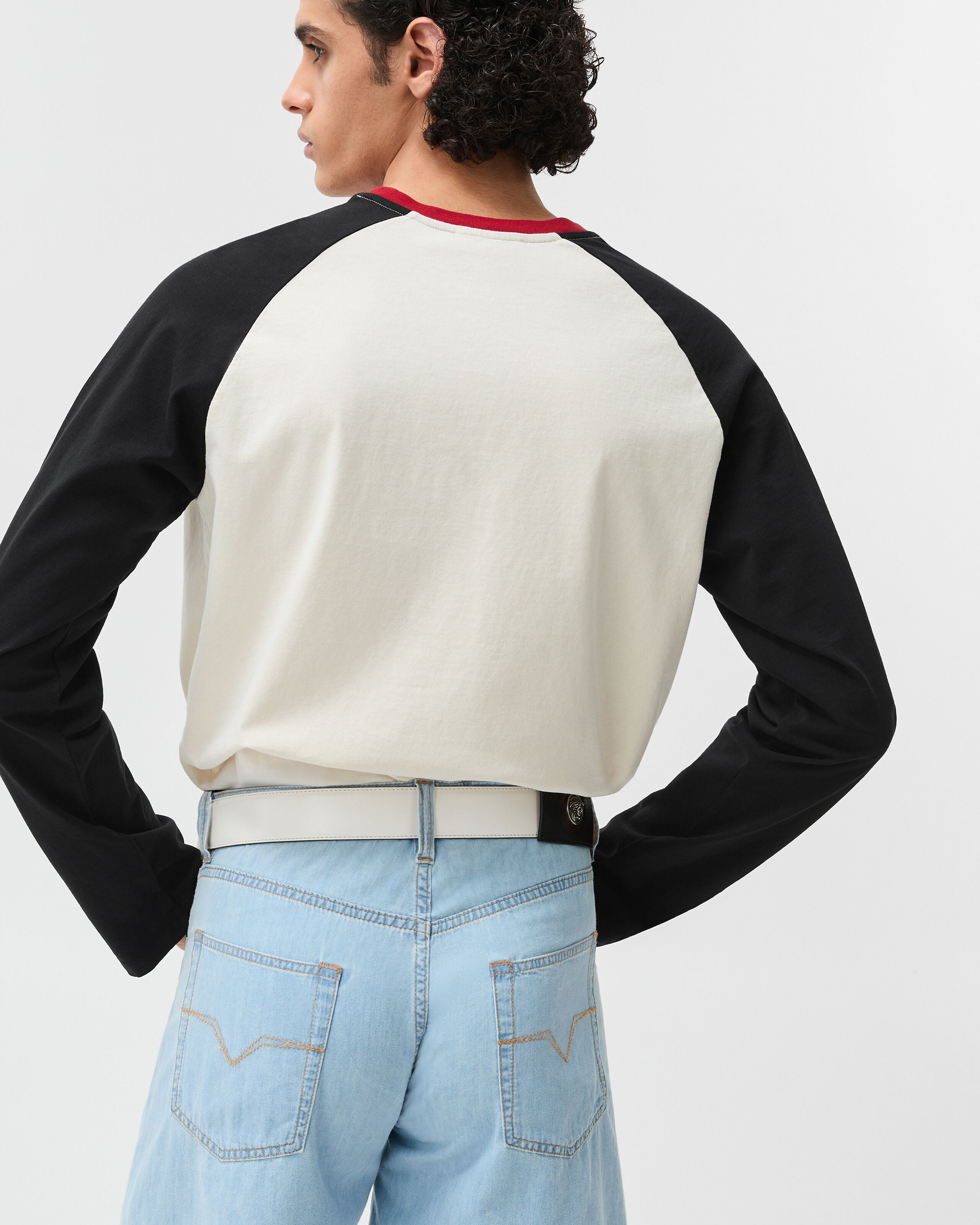Printed Cotton-Jersey Regular T-Shirt White | VERSACE