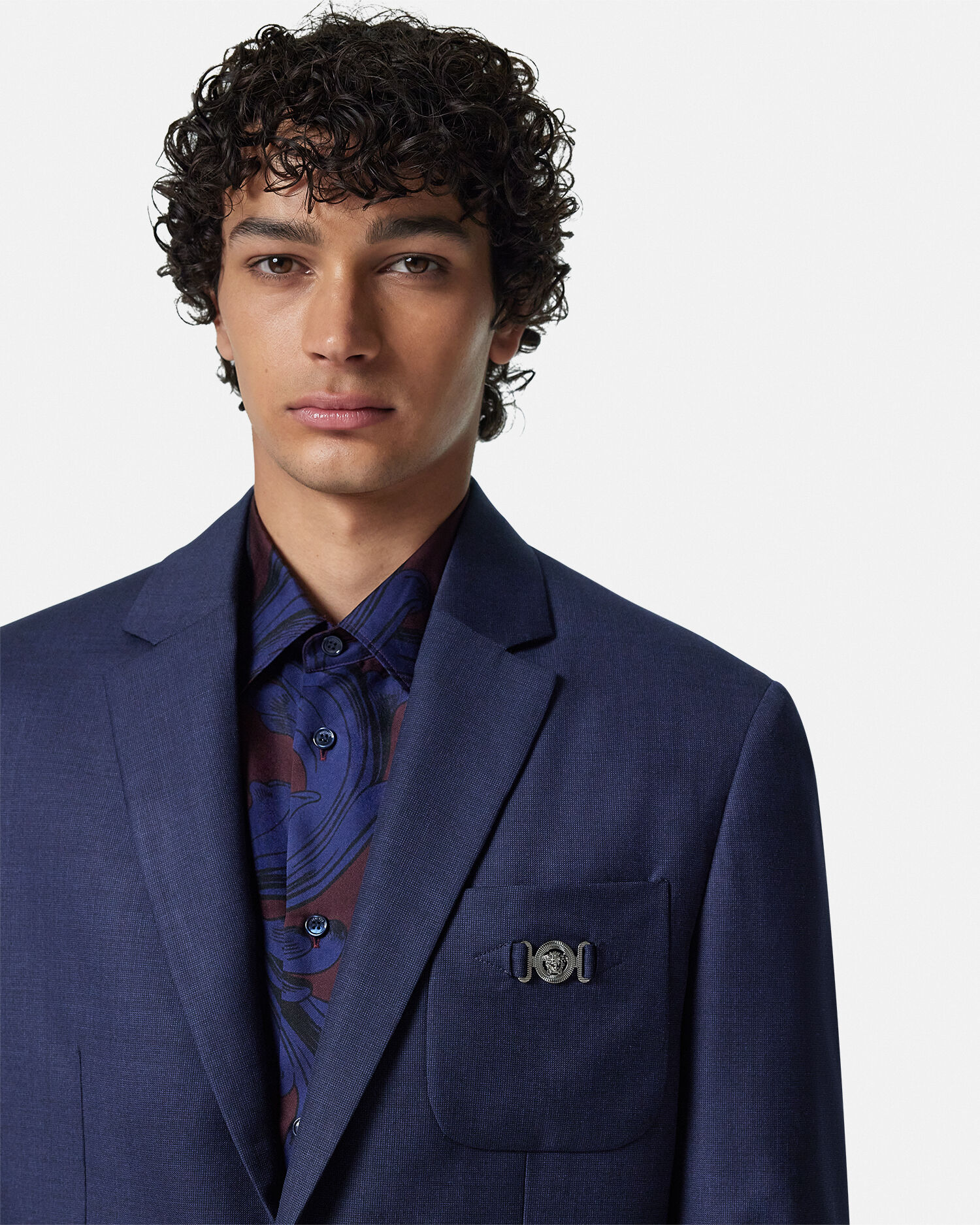Wool Blazer Blue | VERSACE US