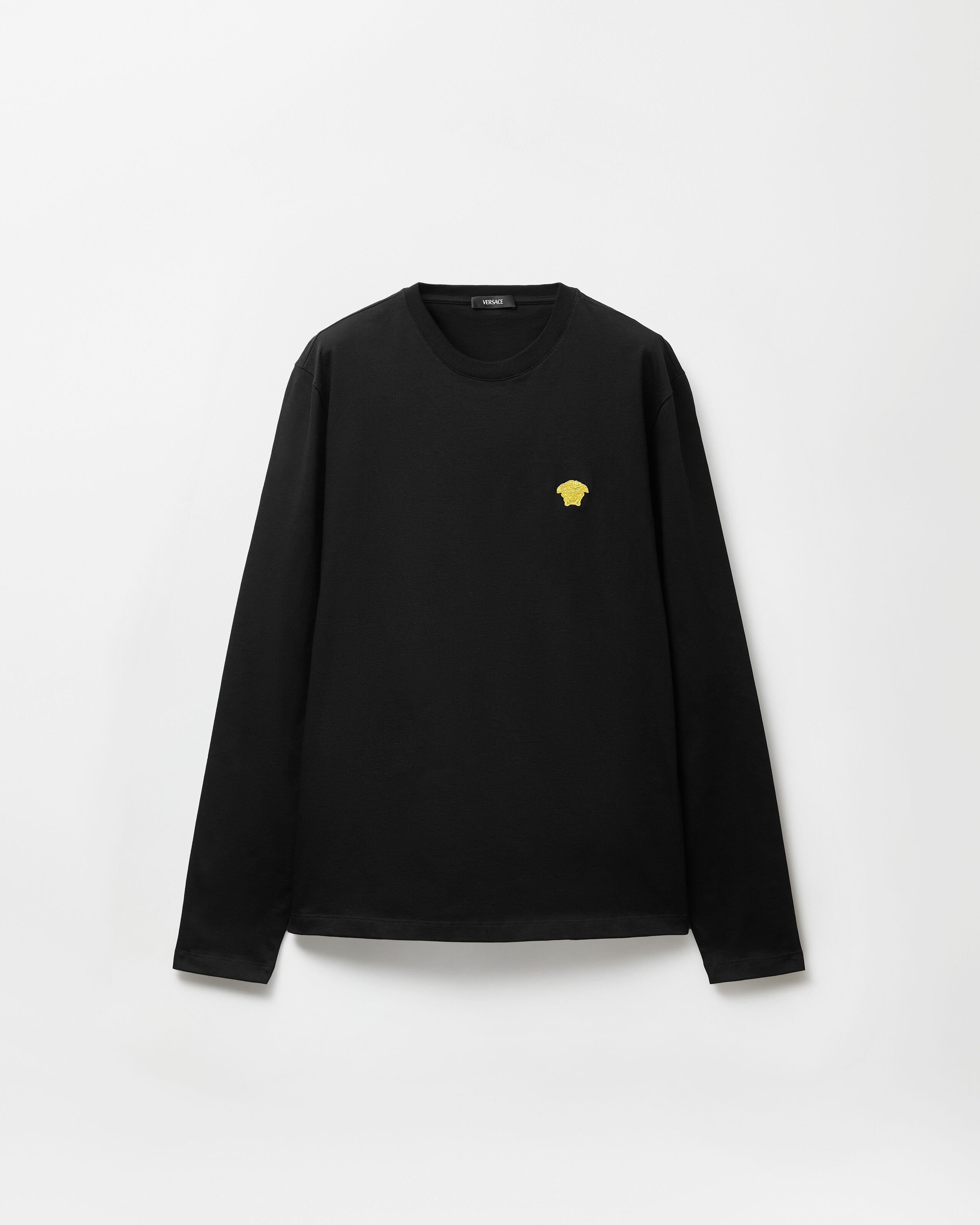 Versace tシャツ Printed Cotton-Jersey Slim T-Shirt Black | VERSACE CA