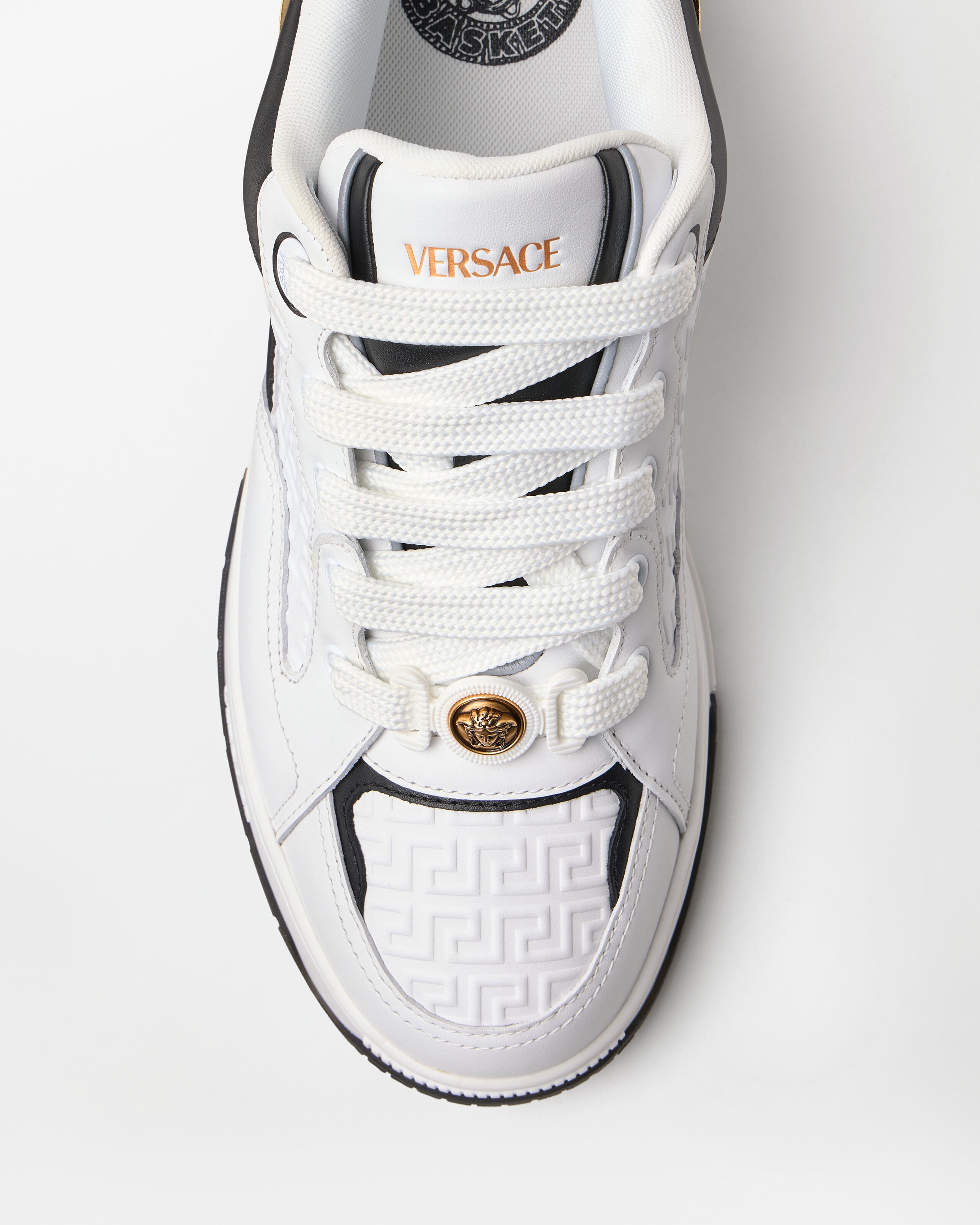 Biggie Basket Sneakers White,Black | VERSACE US