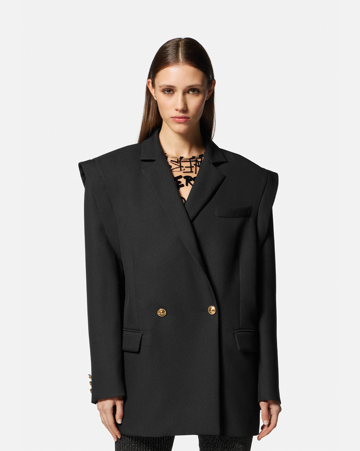 Versace double breasted top blazer